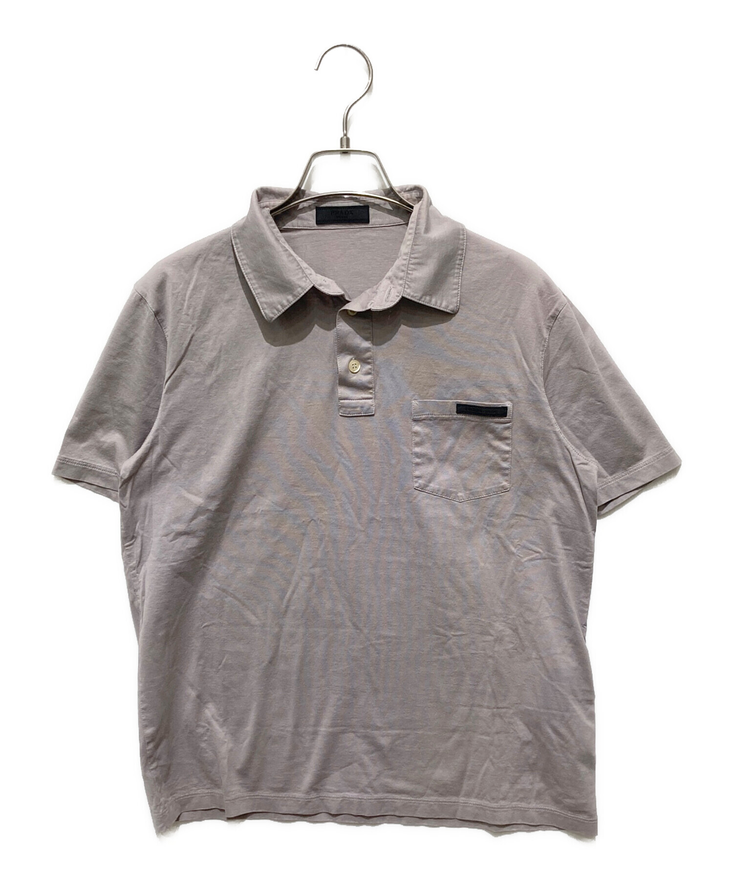 PRADA プラダ　グレー ポロシャツ トリコロール襟　S 中古・古着通販】PRADA (プラダ) ポケットロゴポロシャツ グレー