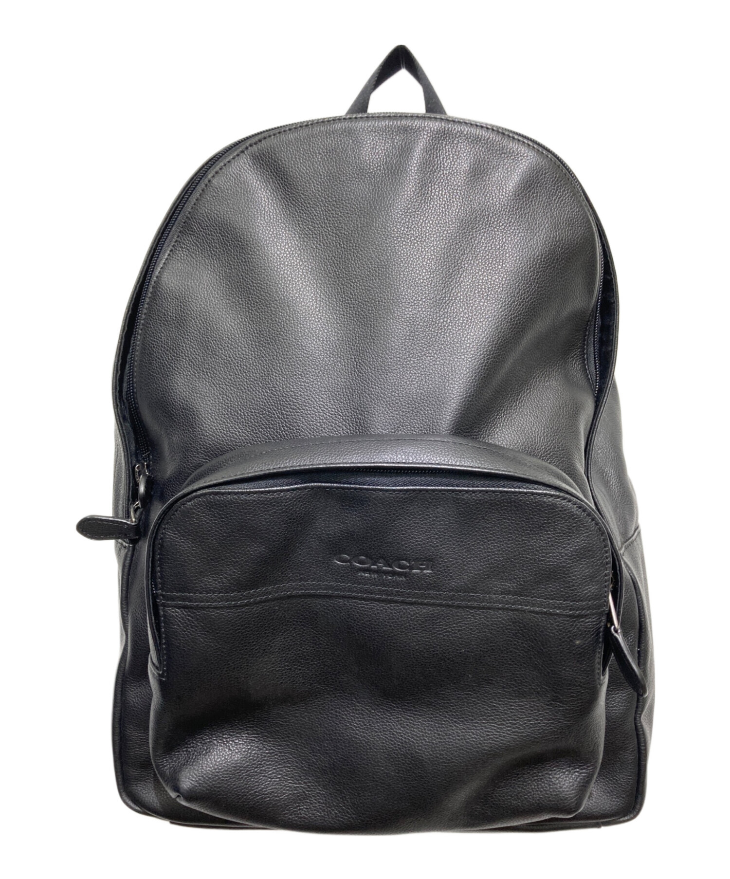中古・古着通販】COACH (コーチ) レザー バックパック ブラック