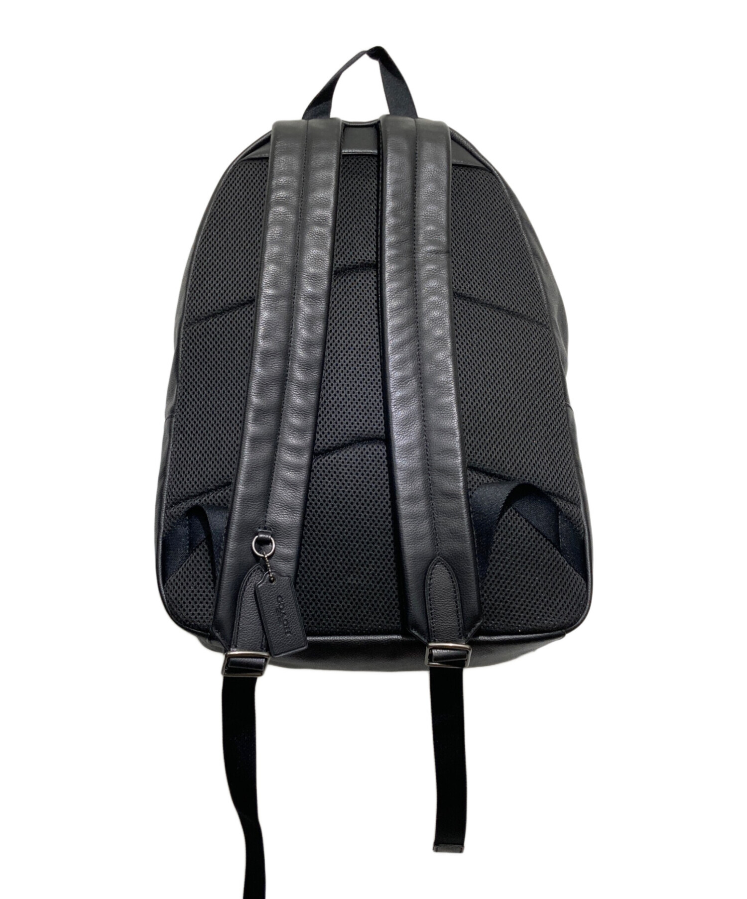 コーチレザーリュック 中古・古着通販】COACH (コーチ) レザー バックパック ブラック