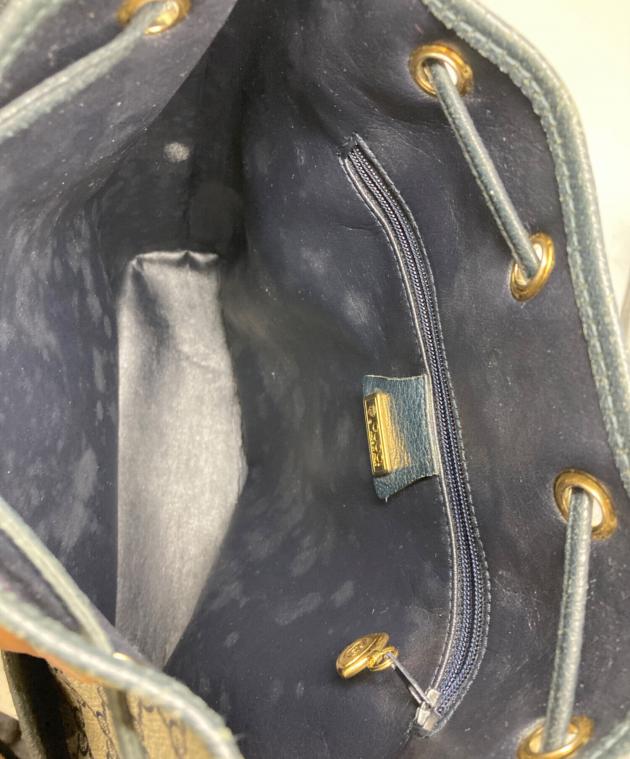 中古・古着通販】GUCCI (グッチ) 巾着ショルダーバッグ ネイビー