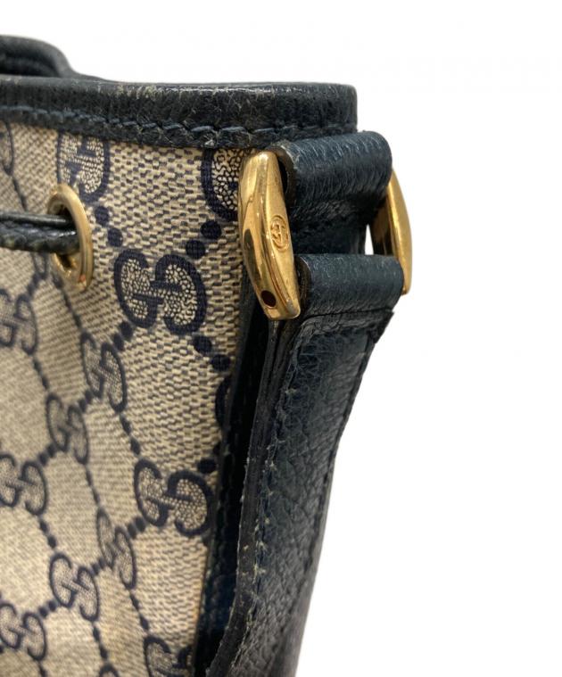 中古・古着通販】GUCCI (グッチ) 巾着ショルダーバッグ ネイビー