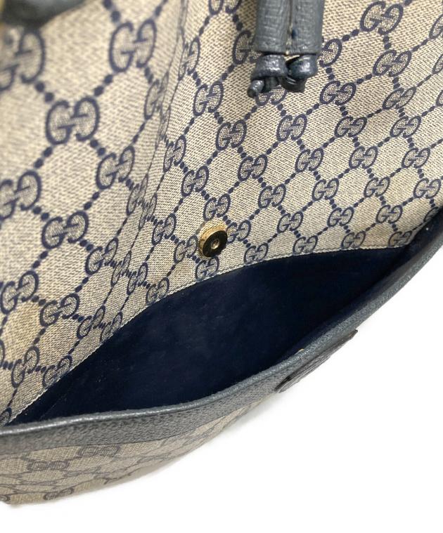 中古・古着通販】GUCCI (グッチ) 巾着ショルダーバッグ ネイビー
