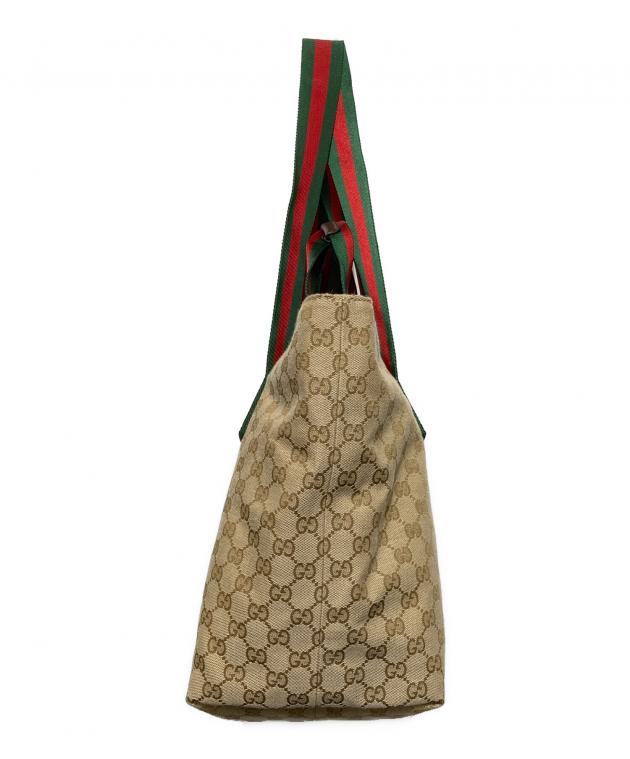 中古・古着通販】GUCCI (グッチ) GGキャンバストートバッグ ブラウン