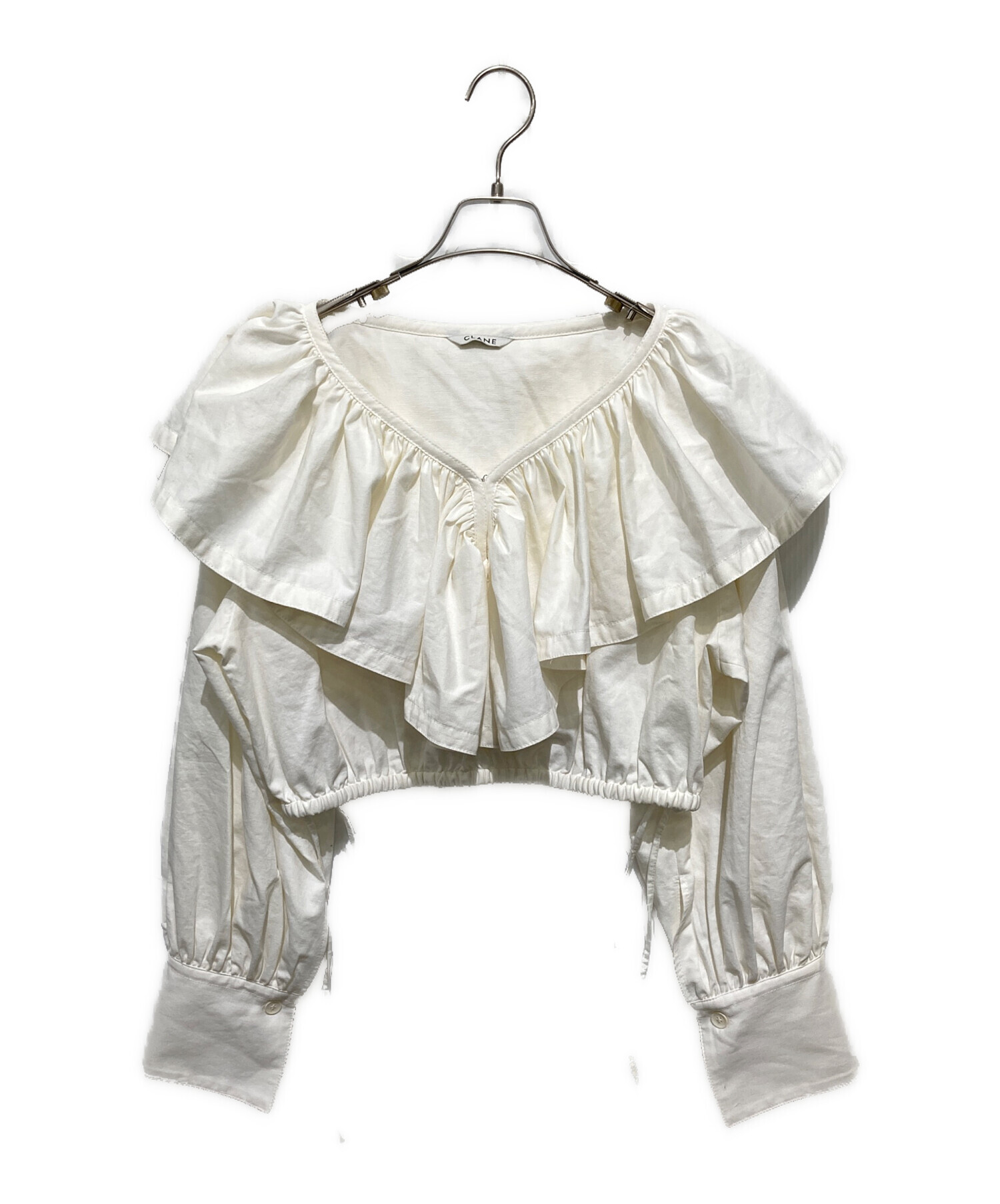 中古・古着通販】CLANE (クラネ) FRILL COLLAR SHORT BLOUSE