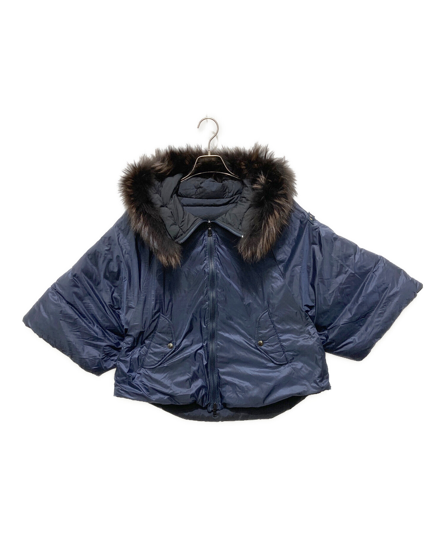★まー★TATRASタトラス／ポンチョ☆ダウンコート・ネイビー・02 M 中古・古着通販】TATRAS (タトラス) MALE リバーシブルダウンポンチョ