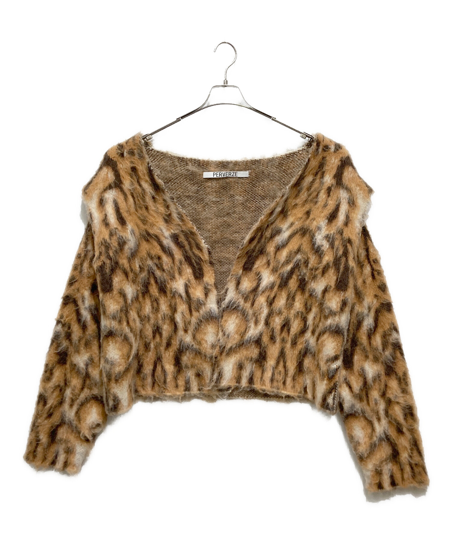 中古・古着通販】PERVERZE (パーバーズ) Wide Slit Cardigan ブラウン