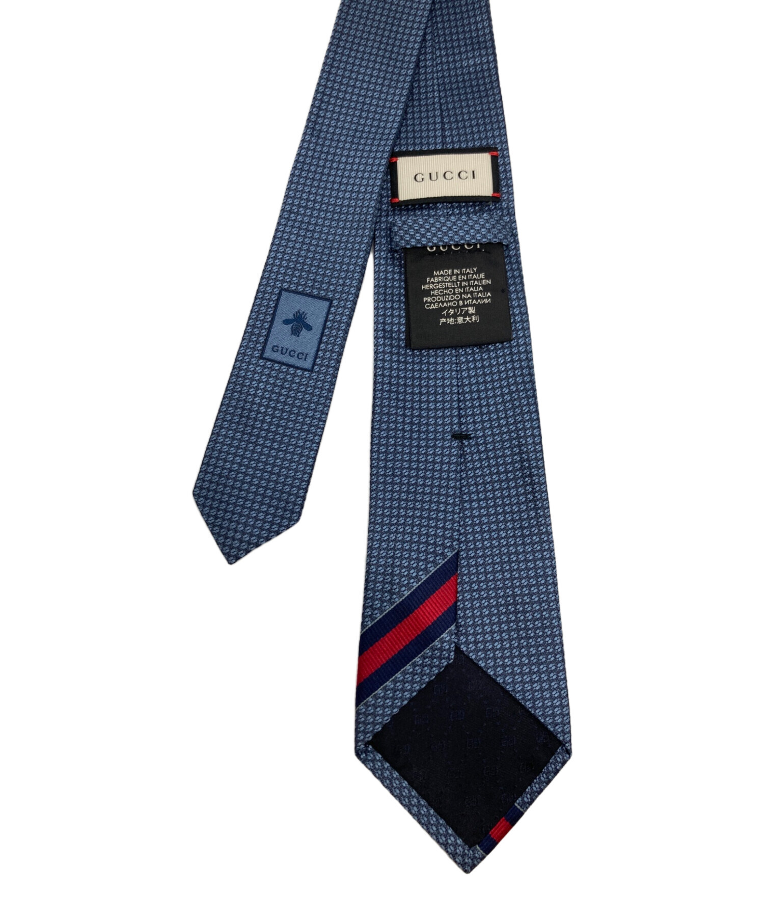 極美品　グッチ　ネクタイ　現行　ネイビー　虎　シェリーライン 中古・古着通販】GUCCI (グッチ) シェリーラインビーネクタイ ネイビー