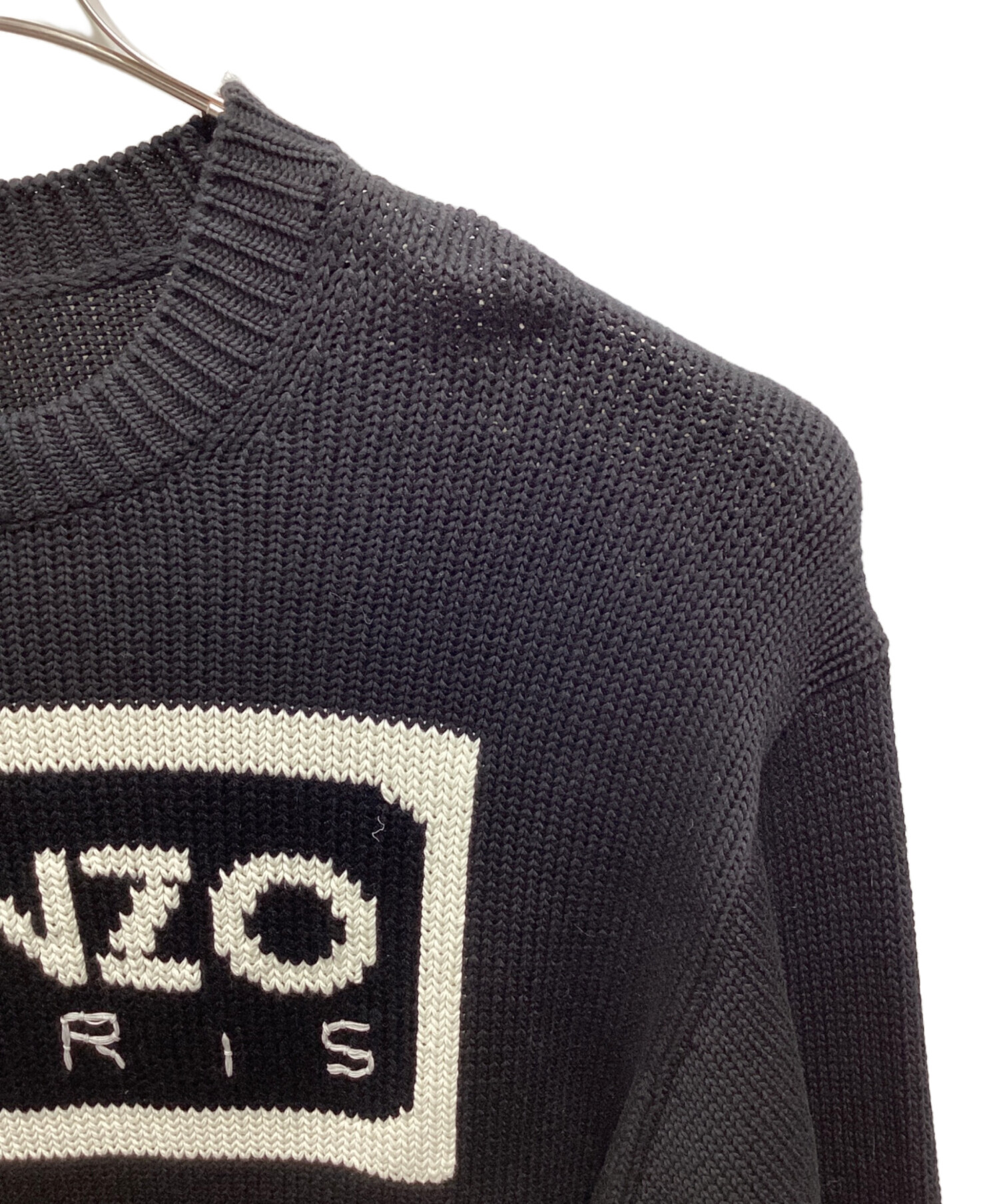 KENZO ケンゾー ニット・セーター メンズ 【古着】【中古】 中古・古着通販】KENZO (ケンゾー) ロゴセーター ブラック サイズ:M