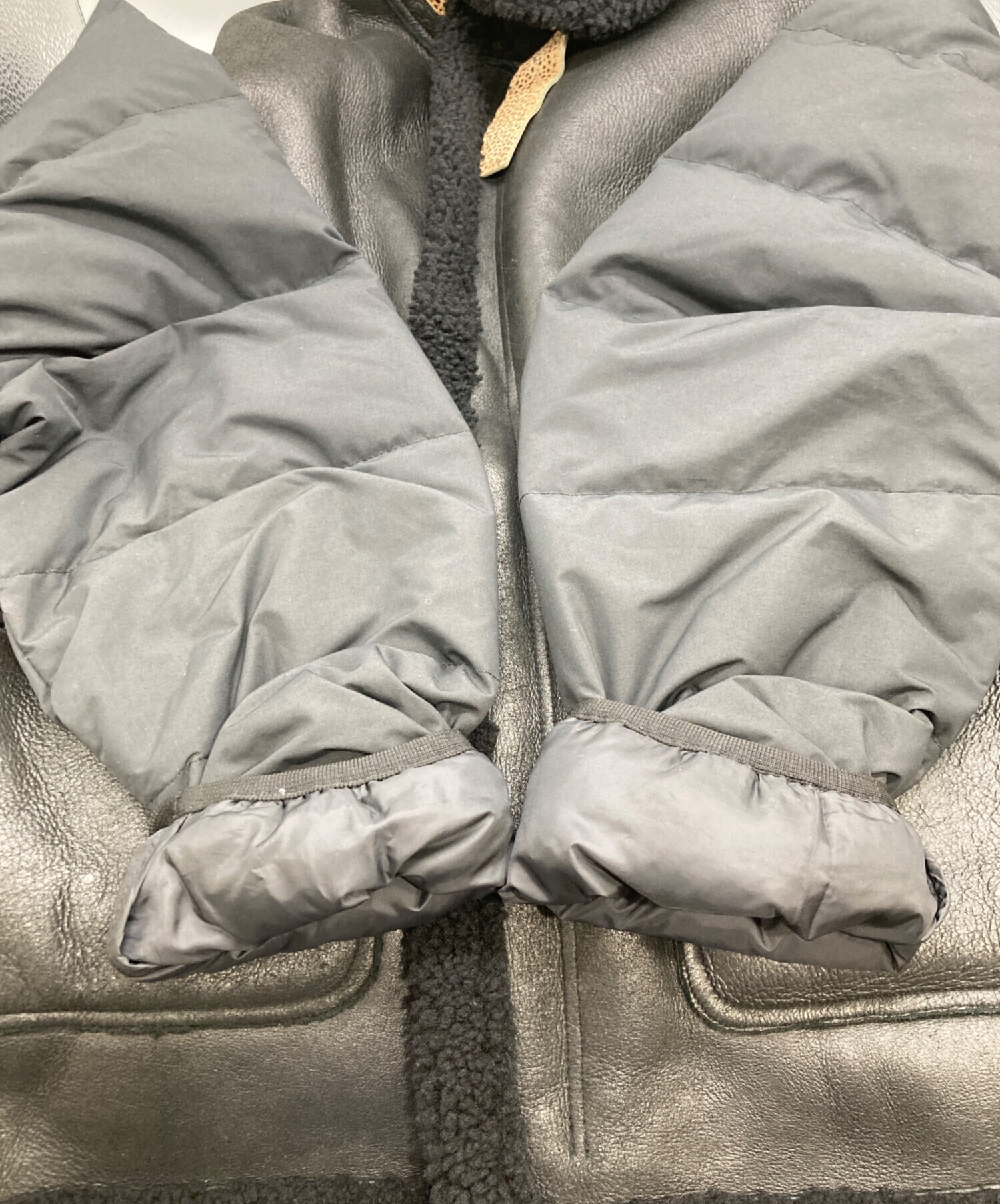 中古・古着通販】MANDO (マンドー) ムートンダウンジャケット ブラック 