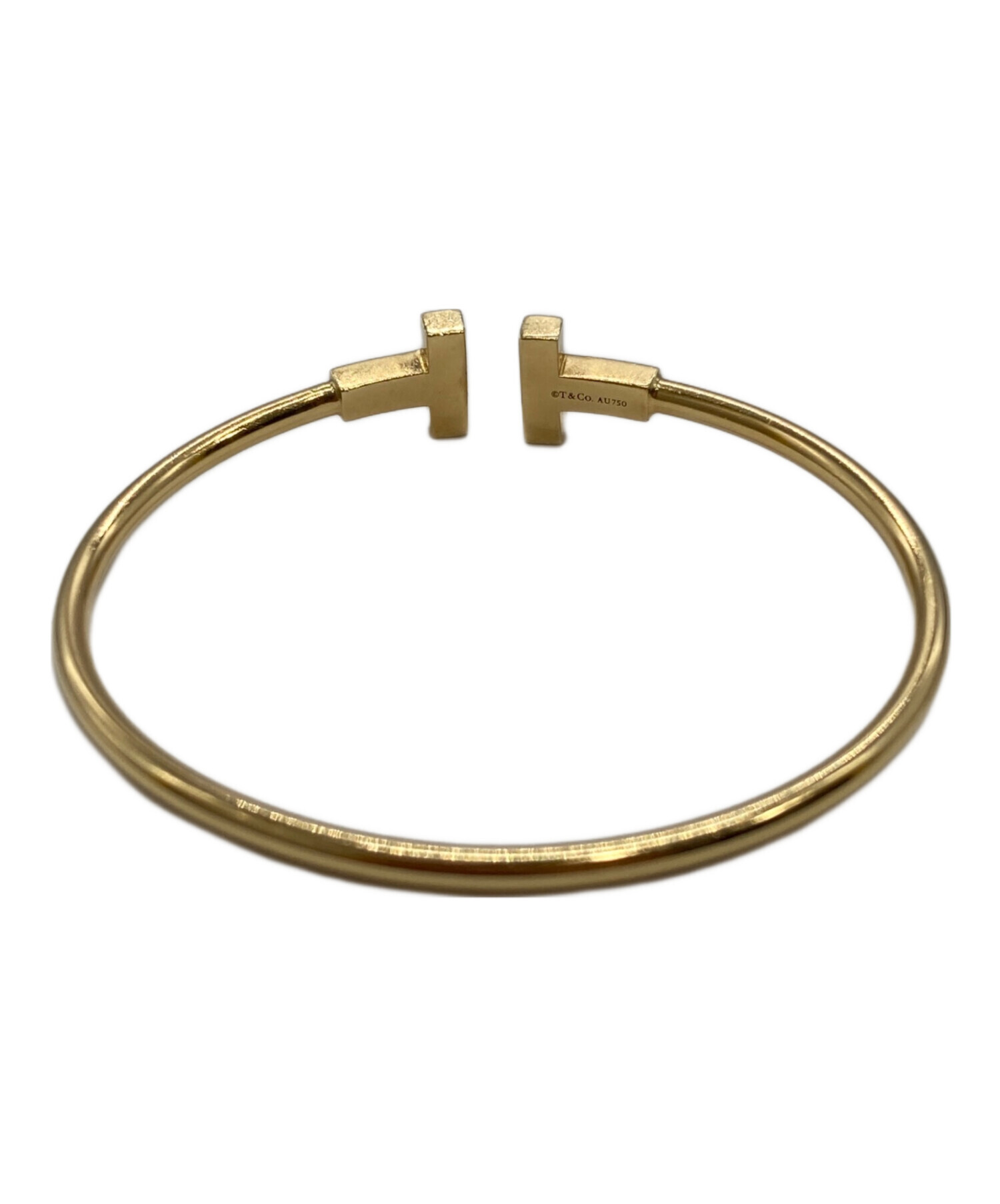 【新品未使用品】Tiffany T ワイヤーブレスレット ゴールド【並行輸入品】 中古・古着通販】TIFFANY & Co. (ティファニー) Tワイヤーゴールド