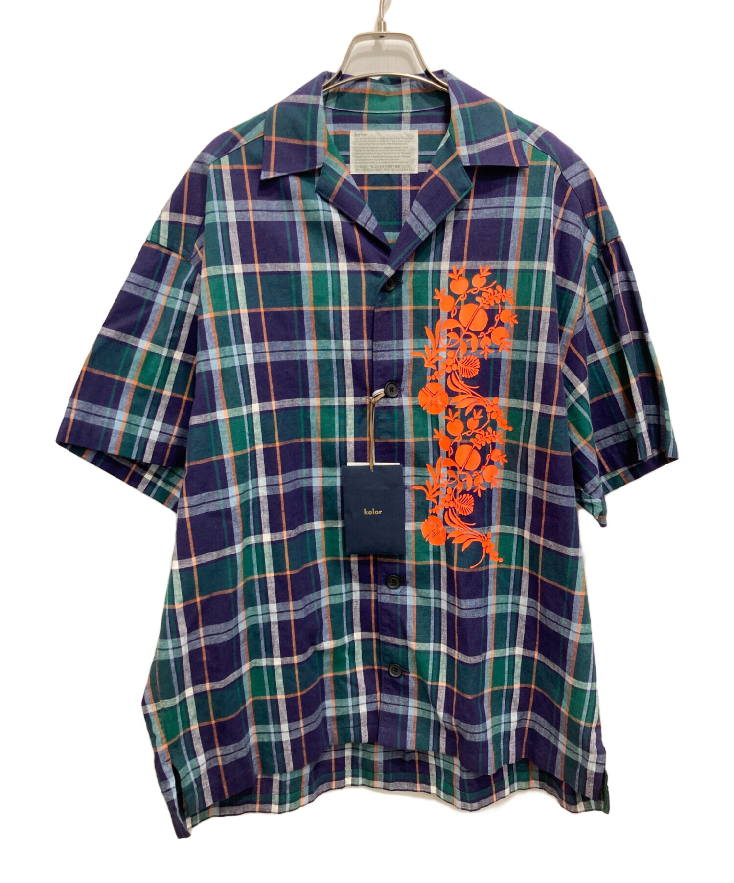 中古・古着通販】KOLOR (カラー) リネンコットン半袖チェックシャツ 