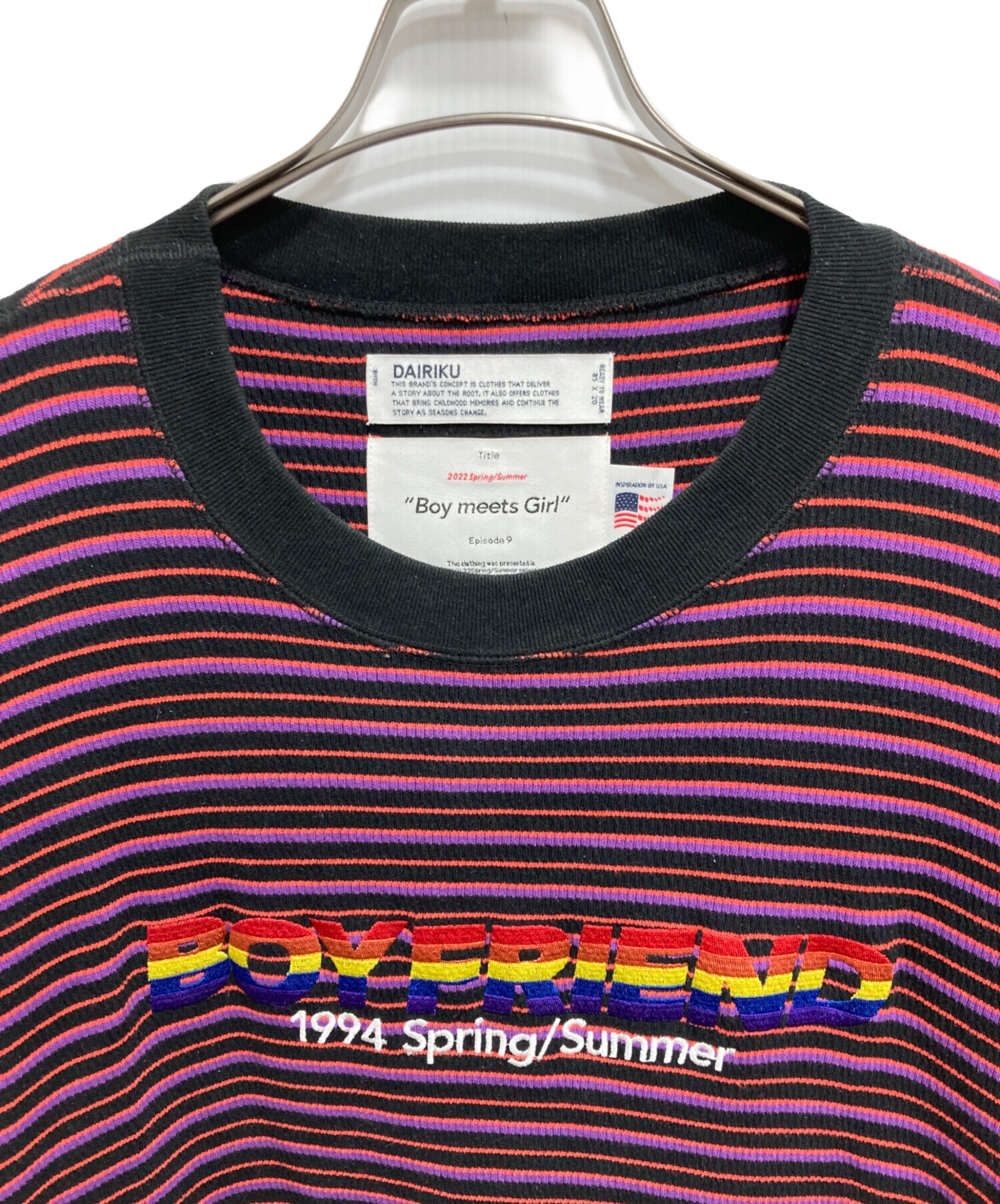 トップス DAIRIKU22ss Couple Border Embroidery Tee DAIRIKU/Couple Border Embroidery Tee 【公式通販】