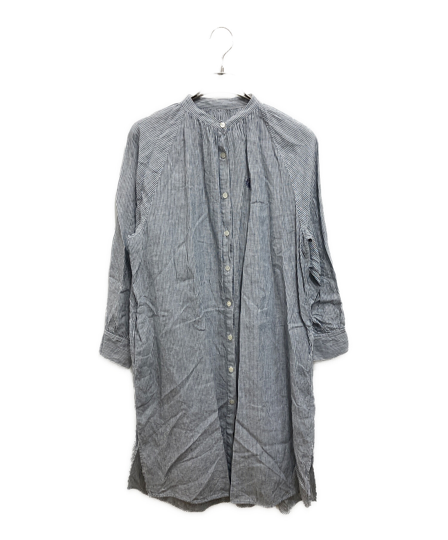 中古・古着通販】SCAPA (スキャパ) リネンシャツワンピース ブラック 