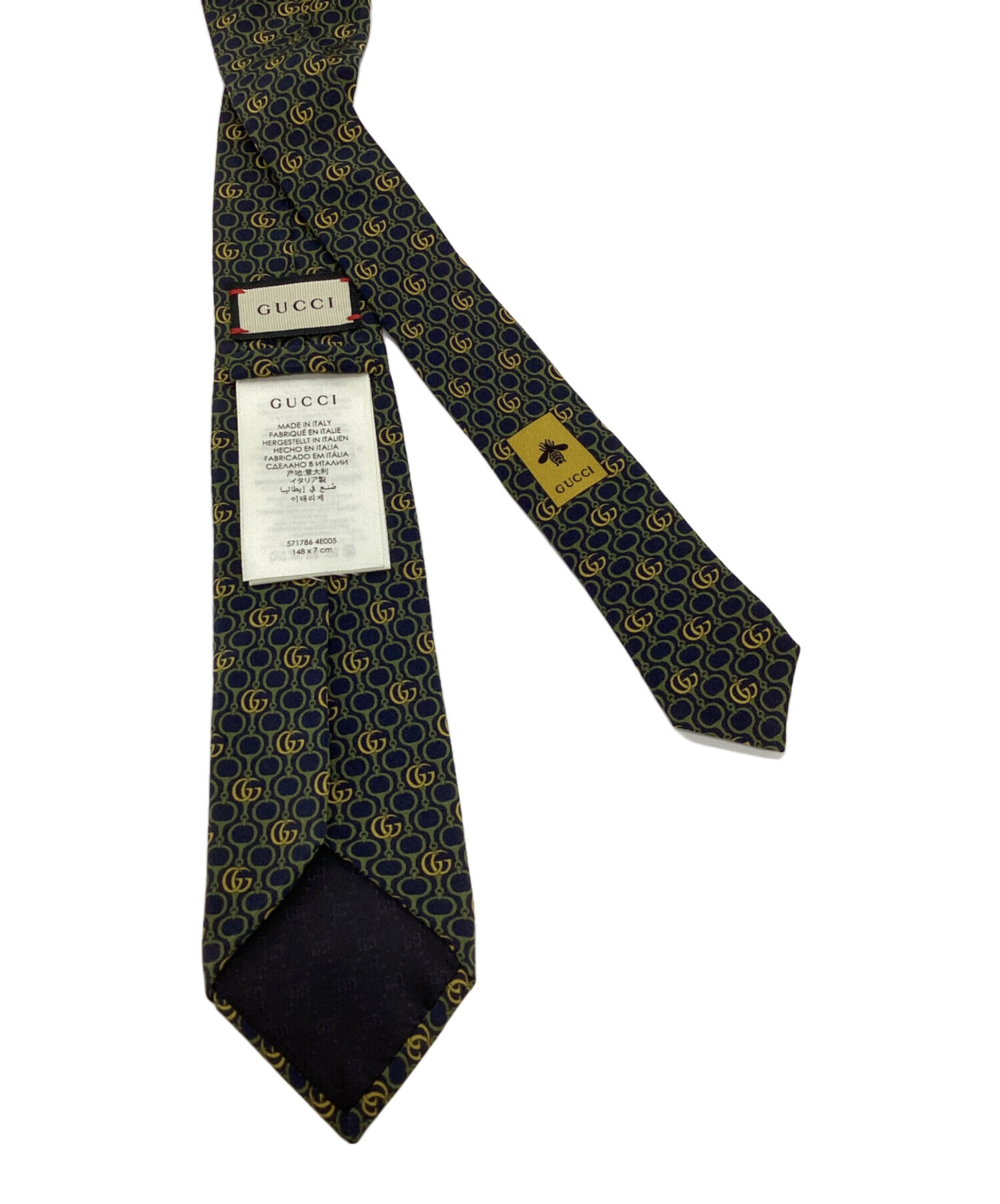 中古・古着通販】GUCCI (グッチ) Gロゴネクタイ グリーン サイズ:無し 