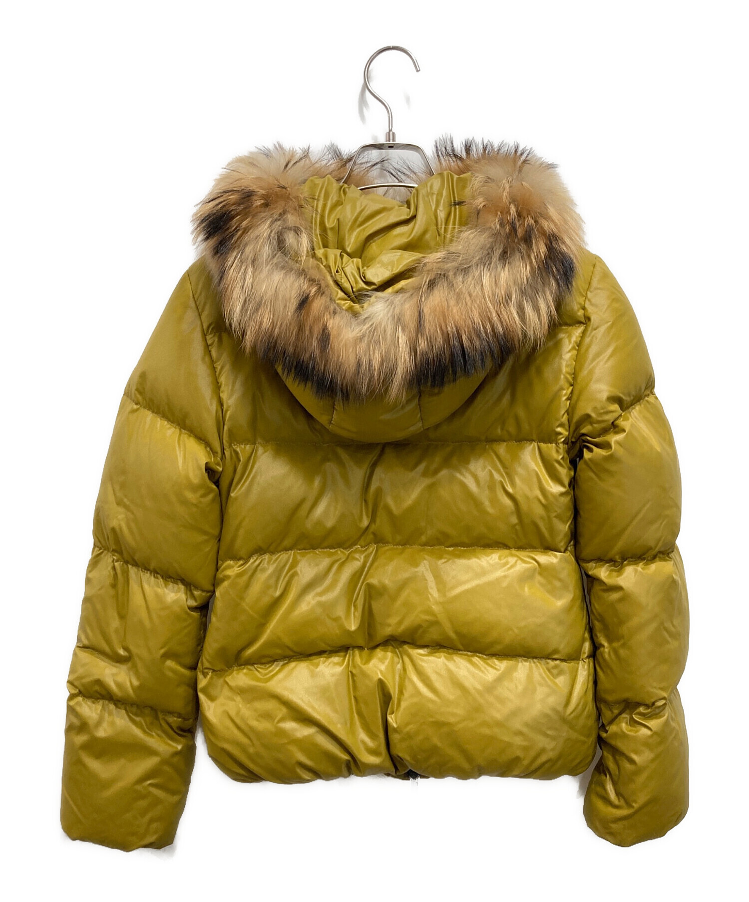 デュベティカ ラクーンファーフード ダウンジャケット 40 M くすみイエロー 中古・古着通販】DUVETICA (デュベティカ) ダウンジャケット イエロー