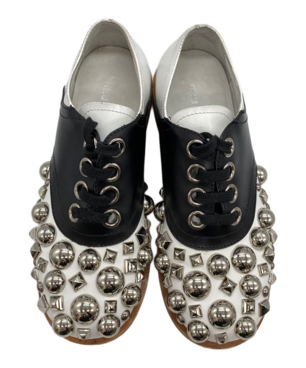 定価12万以上【新品】MIUMIU スタッズ付 ラバーソール シューズ 貴重【新品】MIUMIU スタッズ付 ラバーソール シューズ