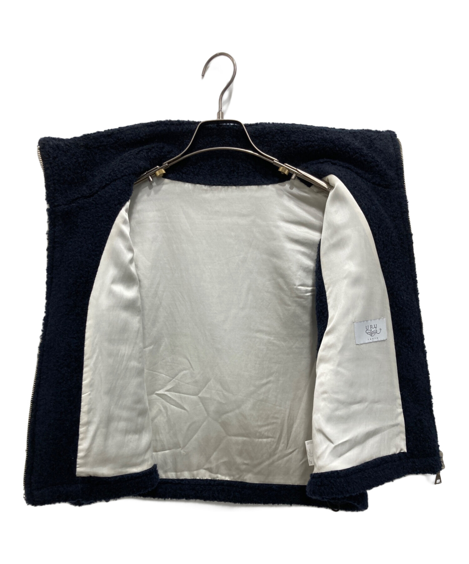 中古・古着通販】URU (ウル) SHEEP BOA ZIP VEST ネイビー サイズ:2