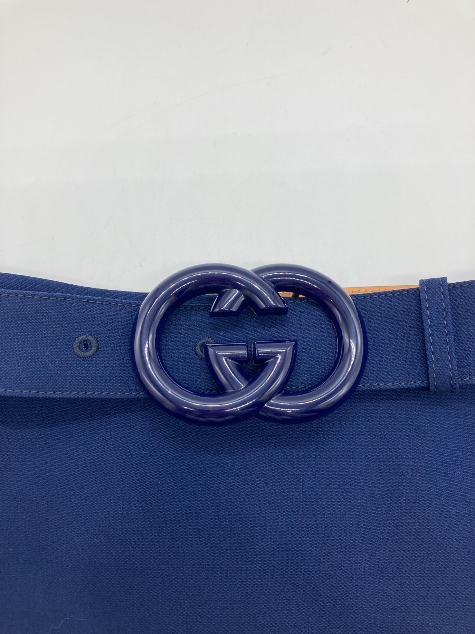 中古・古着通販】GUCCI (グッチ) GGベルトタイトスカート ネイビー