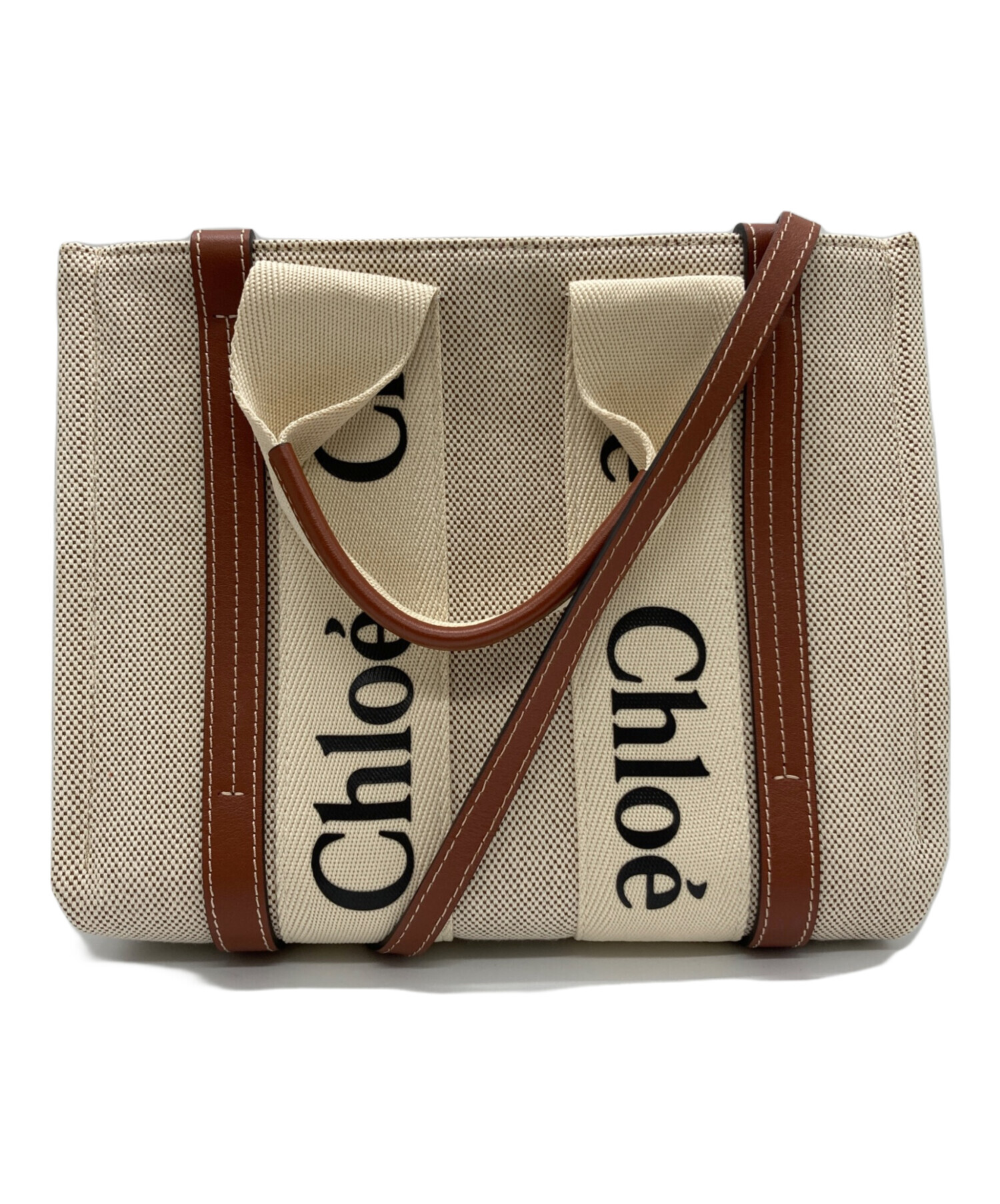 中古・古着通販】Chloe (クロエ) Woodyスモールトートバッグ ベージュ 