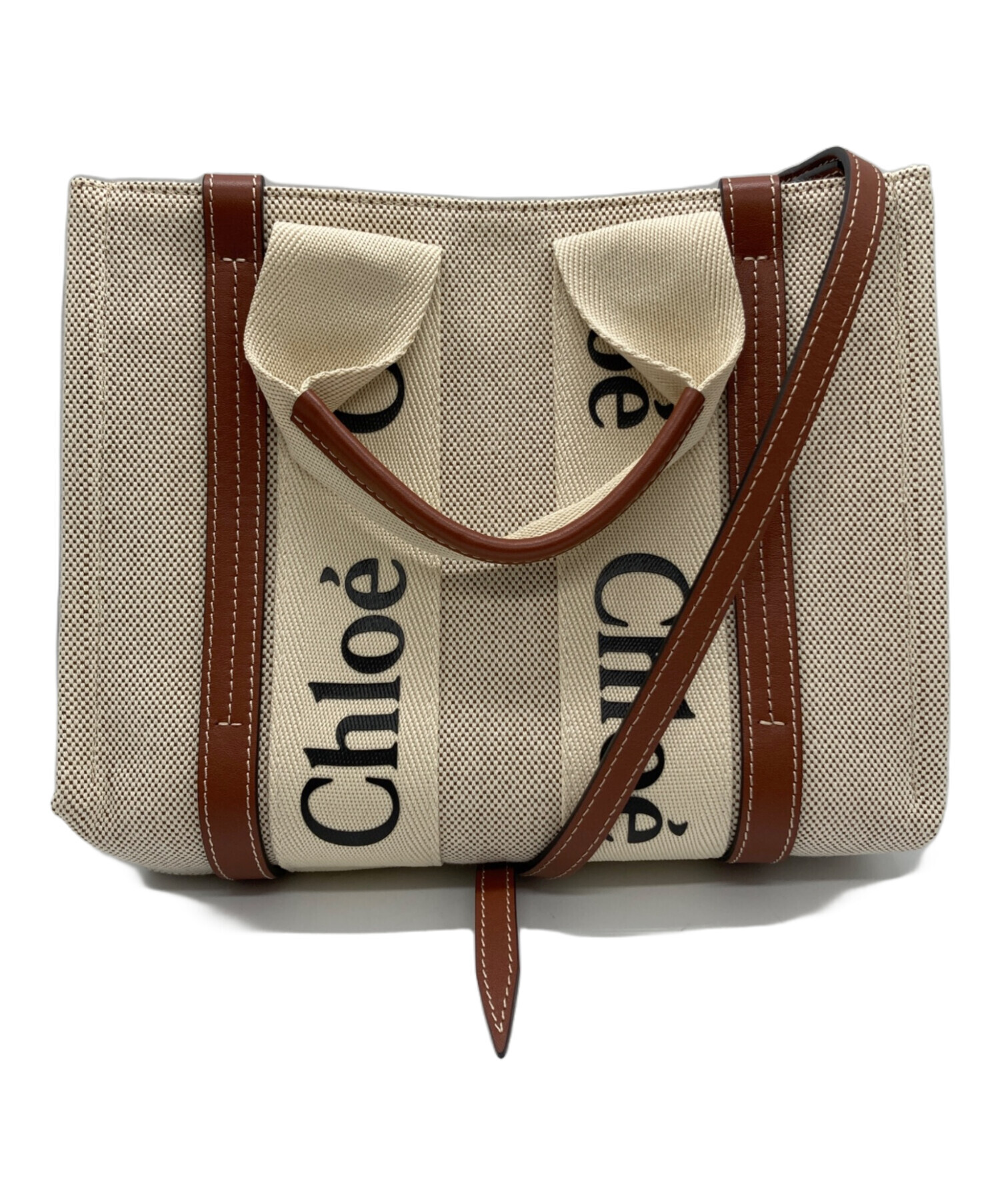 中古・古着通販】Chloe (クロエ) Woodyスモールトートバッグ ベージュ 