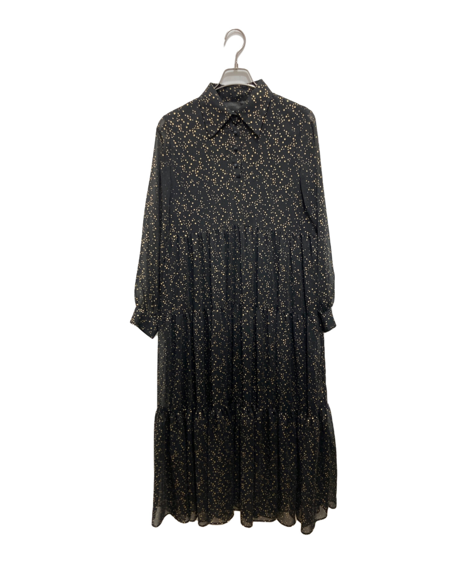 中古・古着通販】Ameri (アメリ) TWINKLE WIDENING DRESS ブラック 