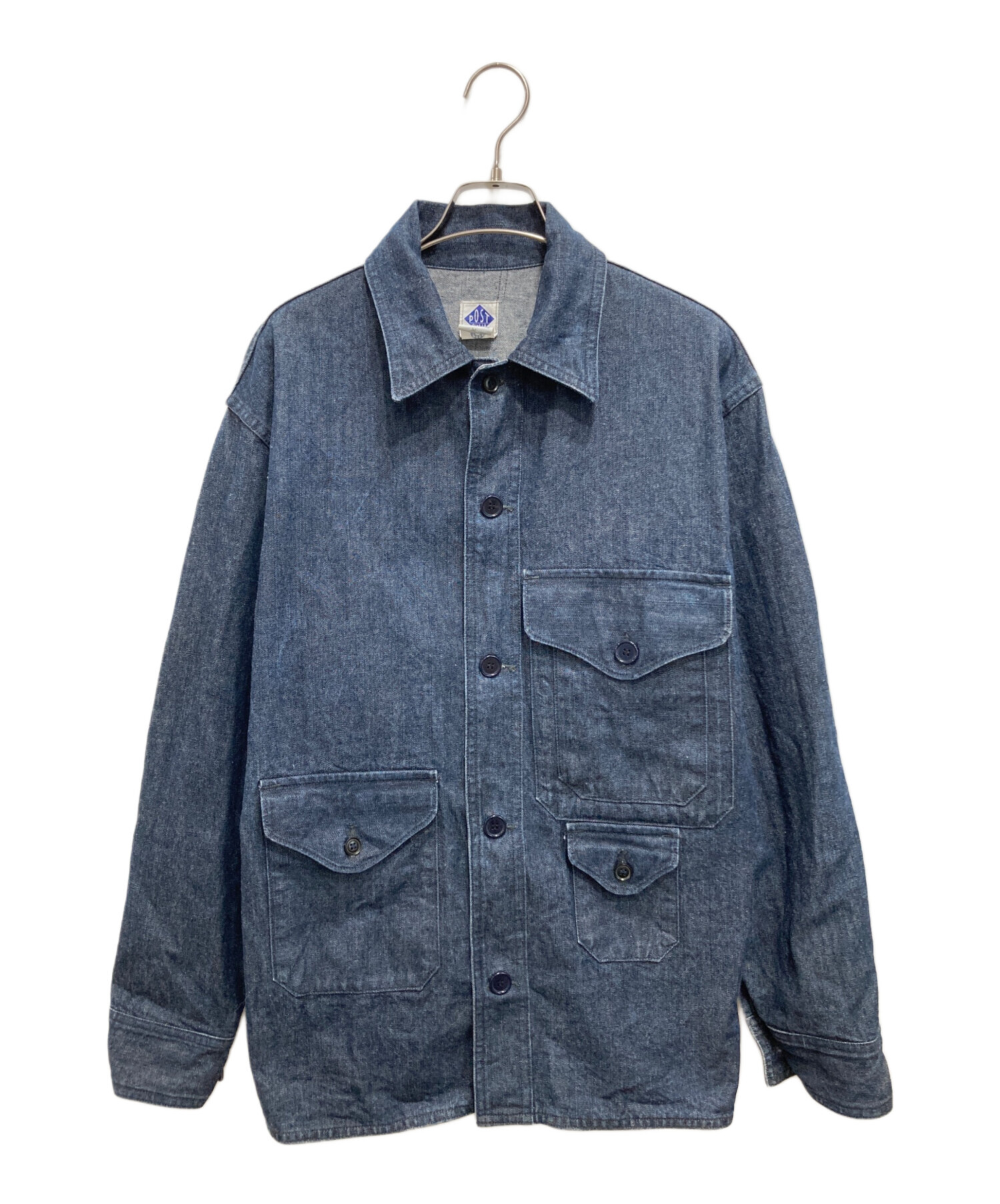 POST O'ALLS インディゴデニム カバーオール Lサイズ POST O´ALLS インディゴデニム カバーオール Lサイズ