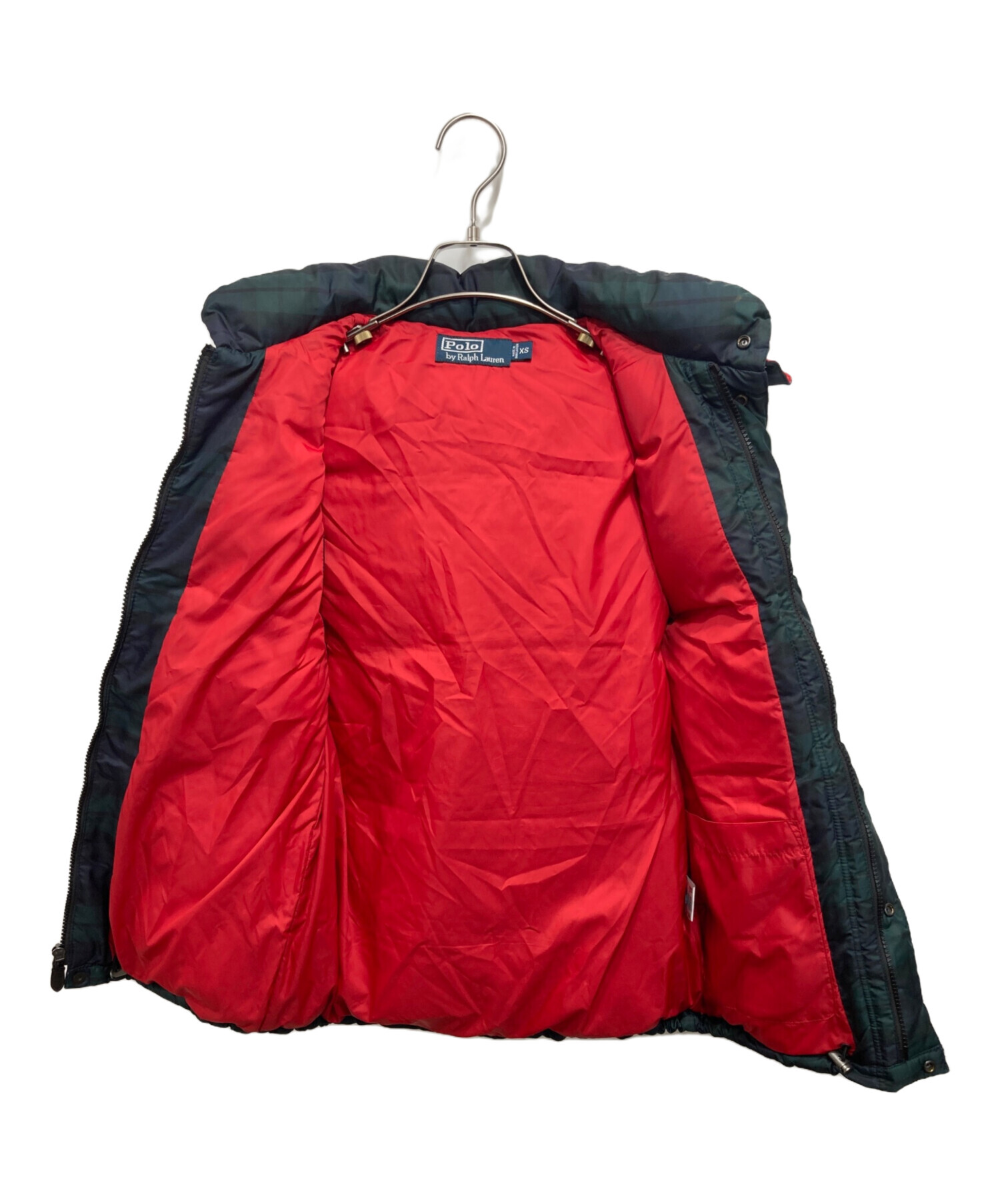 POLO RALPH LAUREN◇ダウンベスト/M/コットン/BRW/チェック POLO RALPH