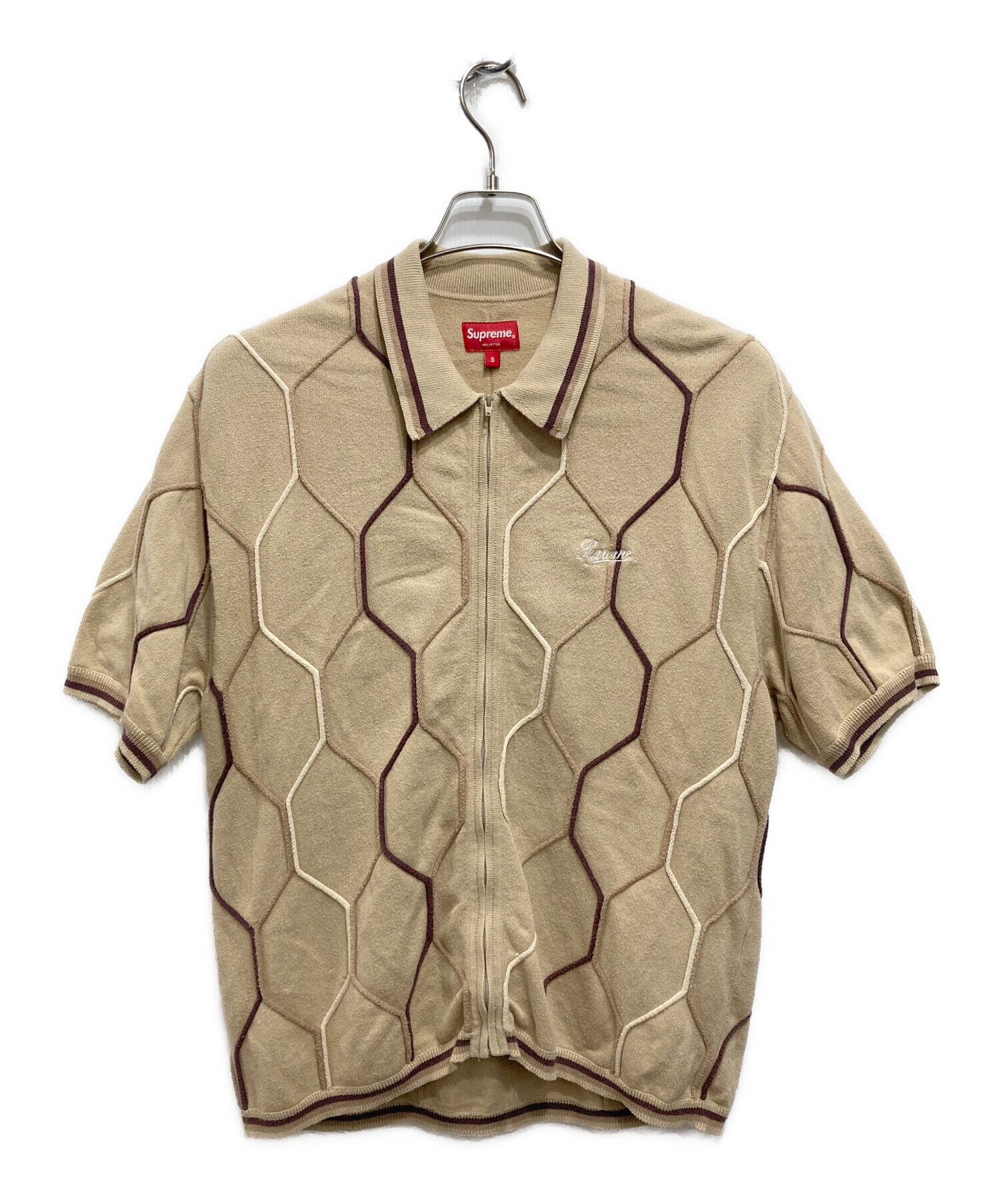 中古・古着通販】SUPREME (シュプリーム) Hex Zip Up Polo ベージュ 
