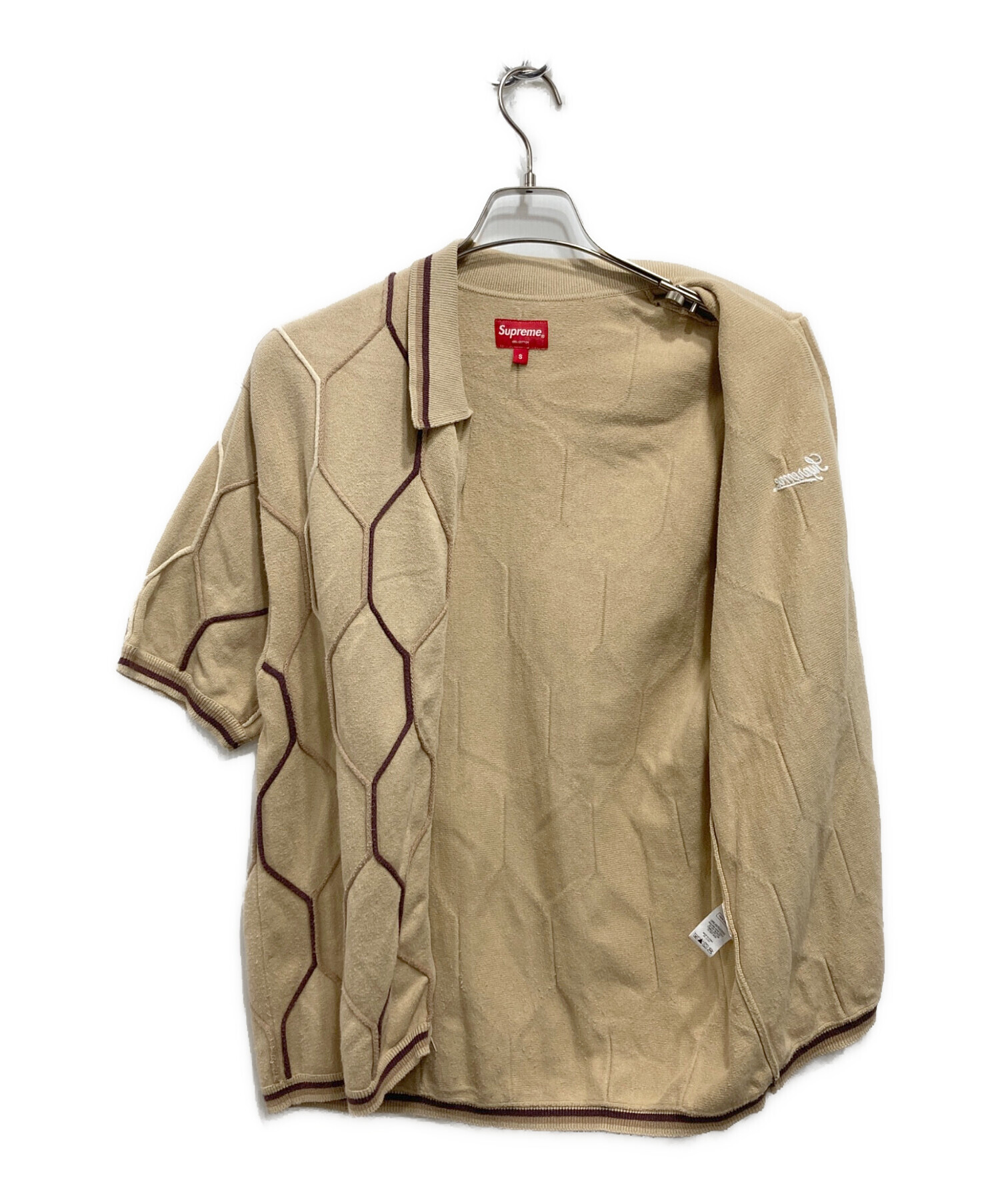 中古・古着通販】SUPREME (シュプリーム) Hex Zip Up Polo ベージュ 