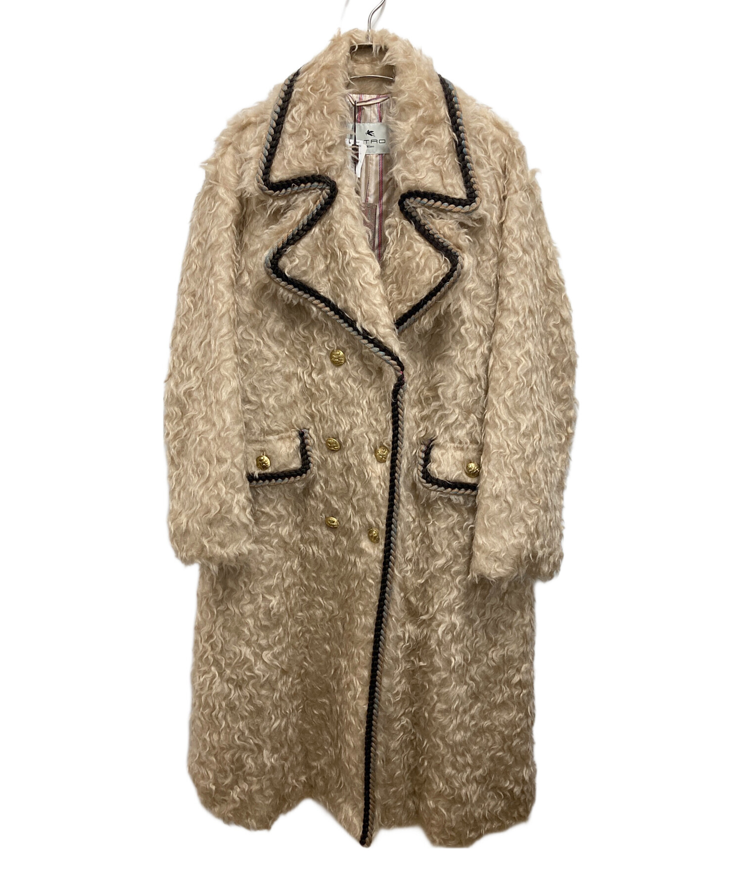 2XL【新品】ETRO エトロ リアルムートンコート 英字新聞 花柄カットワーク 中古・古着通販】ETRO (エトロ) ロープトリミングファーコート