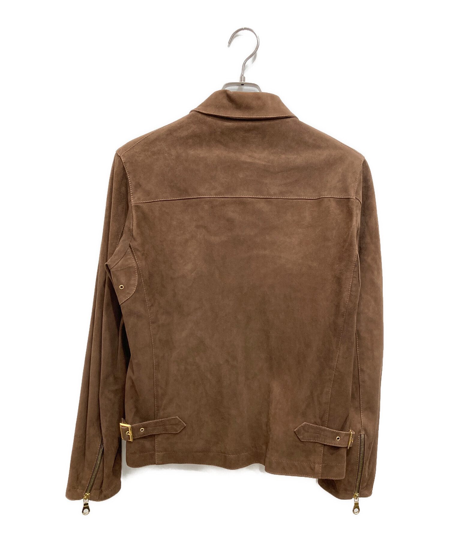 CINQUANTA ブラウン スエード シングルライダースジャケット　46 CINQUANTA スエード シングル ライダース ジャケット ブラウン 46