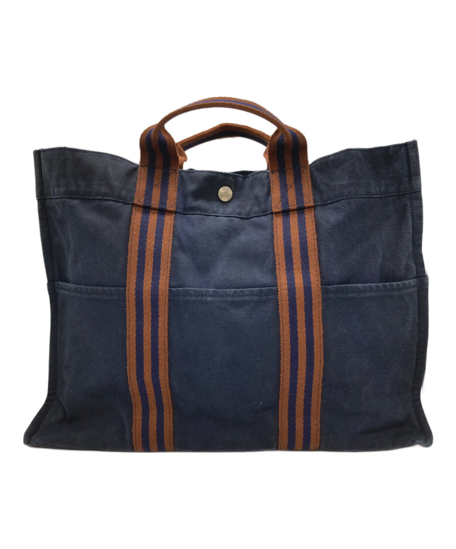 エルメス HERMES エルメス フールトゥ ネイビー トートバッグ A4収納 