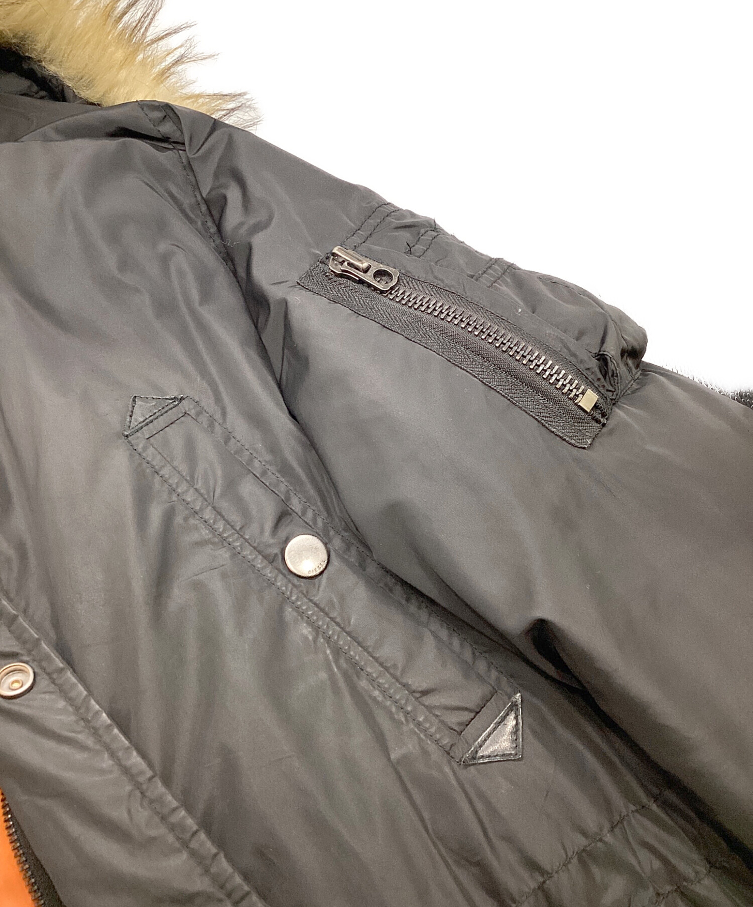 中古・古着通販】DIESEL (ディーゼル) モッズコート ブラック サイズ:M