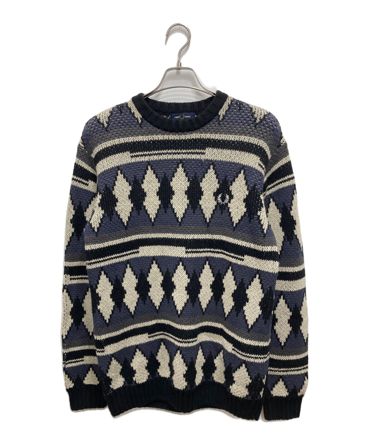 中古・古着通販】FRED PERRY (フレッドペリー) 総柄ニット／21AW 