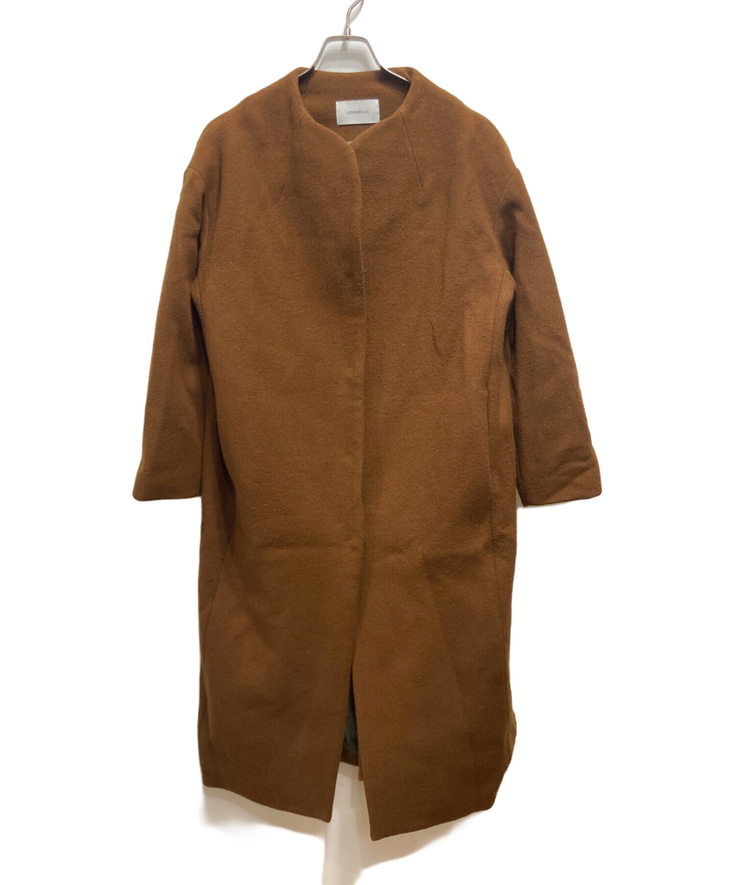 中古・古着通販】JOHNBULL (ジョンブル) ノーカラーコート ブラウン 