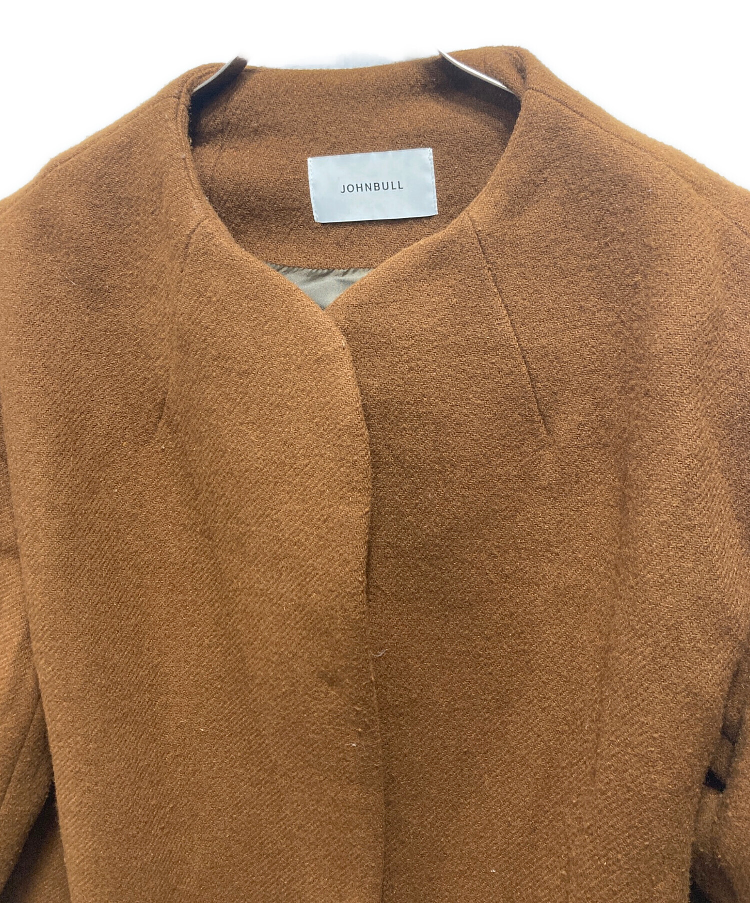 中古・古着通販】JOHNBULL (ジョンブル) ノーカラーコート ブラウン 