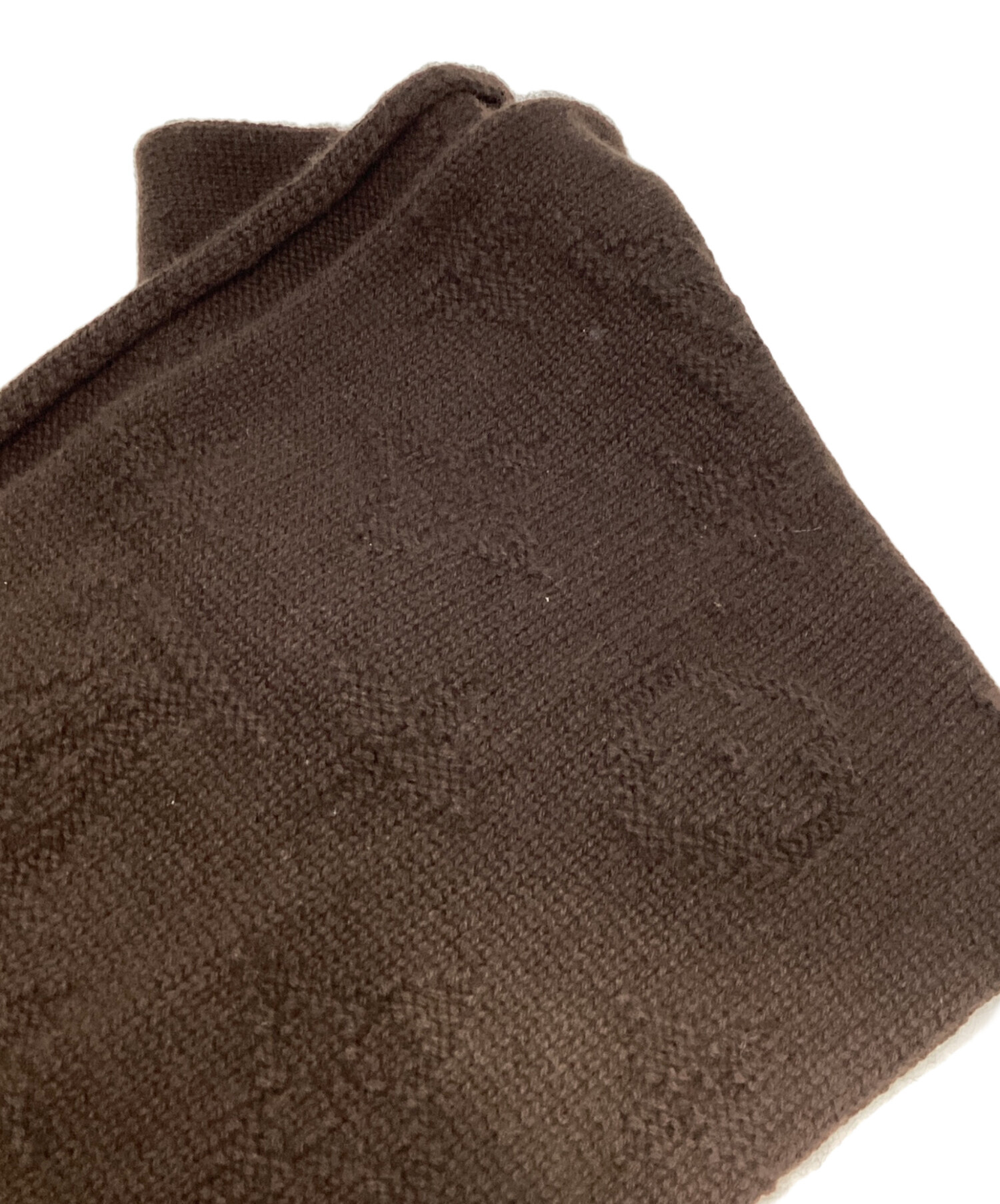 ヴィトンモノグラム　カシミアマフラー　ブラウン　VUITTON 中古・古着通販】LOUIS VUITTON (ルイ ヴィトン) カシミアモノグラム
