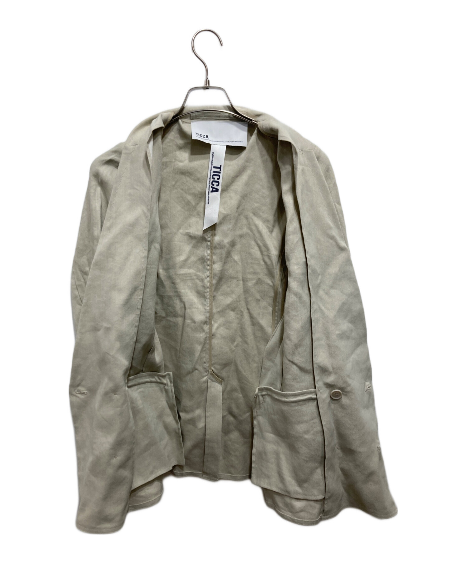 中古・古着通販】ticca (ティッカ) リネンパナマダブルジャケット