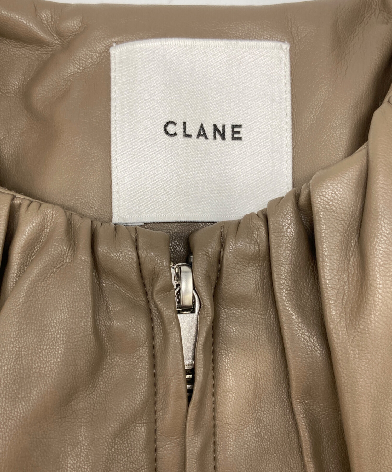 中古・古着通販】CLANE (クラネ) EGG FAKE LEATHER JACKET” ブラウン