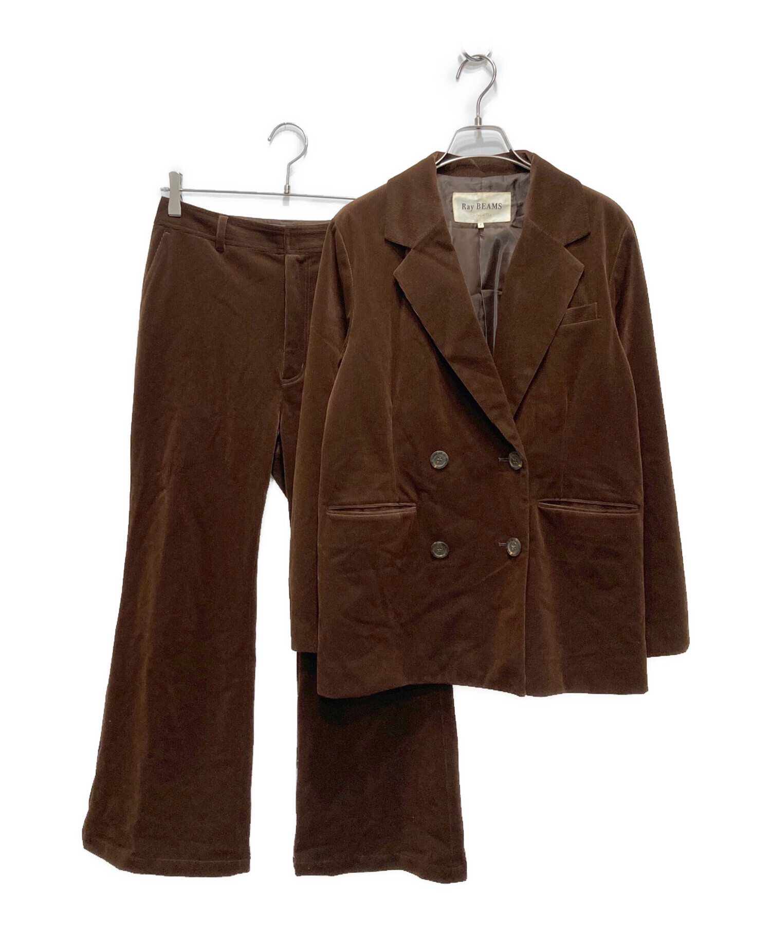 レイビームス コーデュロイ風 ジャケット＆パンツ セットアップ ブラウン 中古・古着通販】RAY BEAMS (レイ ビームス) コーデュロイセットアップ