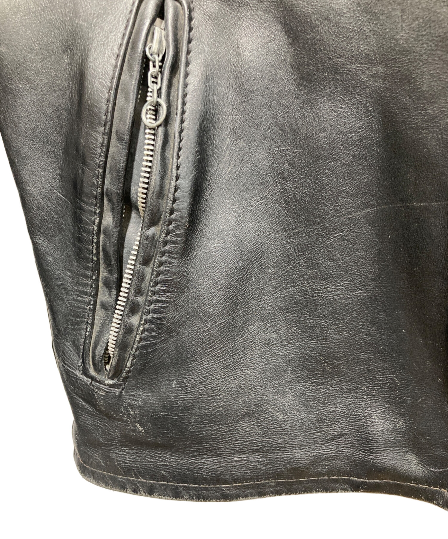 Schott　ジャケット　グレー　38　美品 中古・古着通販】Schott (ショット) レザージャケット ブラック