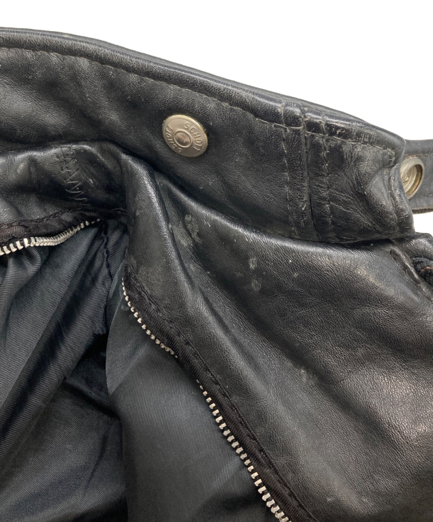 Schott レザージャケット　サイズ38 中古・古着通販】Schott (ショット) レザージャケット ブラック