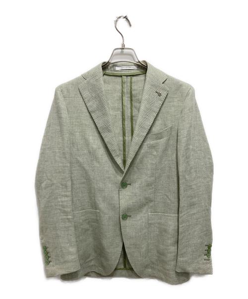TAGLIATORE MONTECARLO テーラードジャケット 44 グリーン 中古・古着通販】TAGLIATORE (タリアトーレ) リネンウールダカール