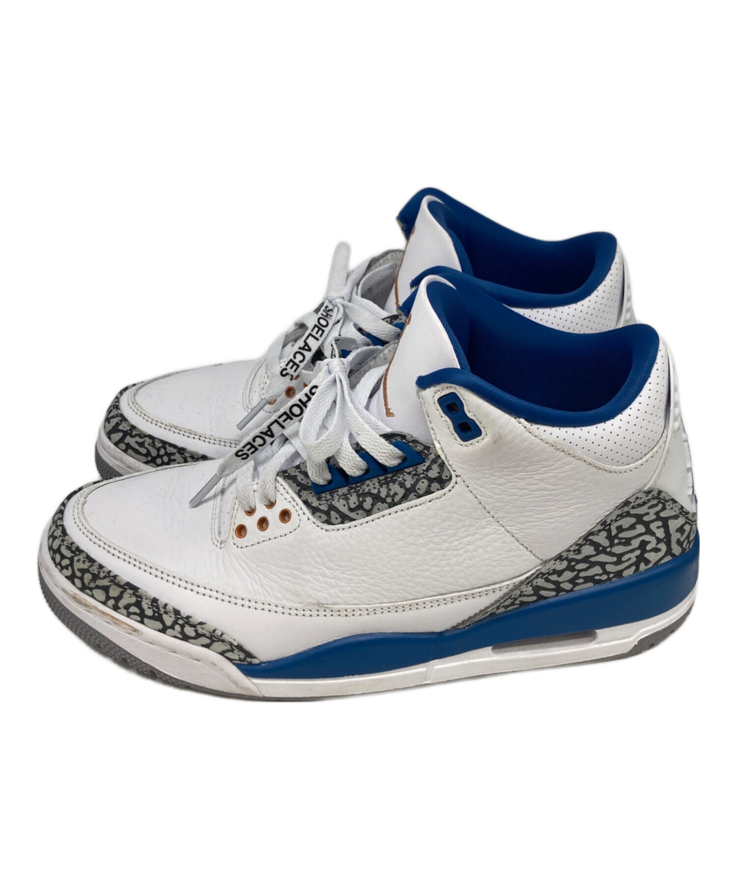 中古・古着通販】NIKE (ナイキ) AIR JORDAN 3 RETRO ホワイト×ブルー 