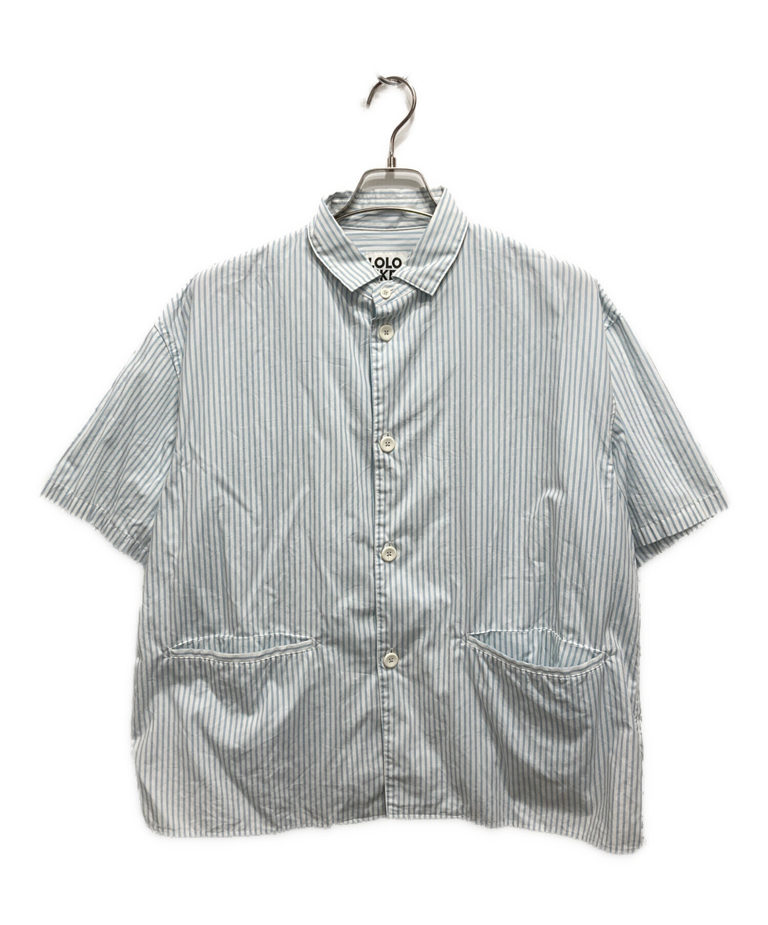 LOLO出品 中古・古着通販】LOLO (ロロ) 片玉ポケット 半袖ビッグシャツ ブルー