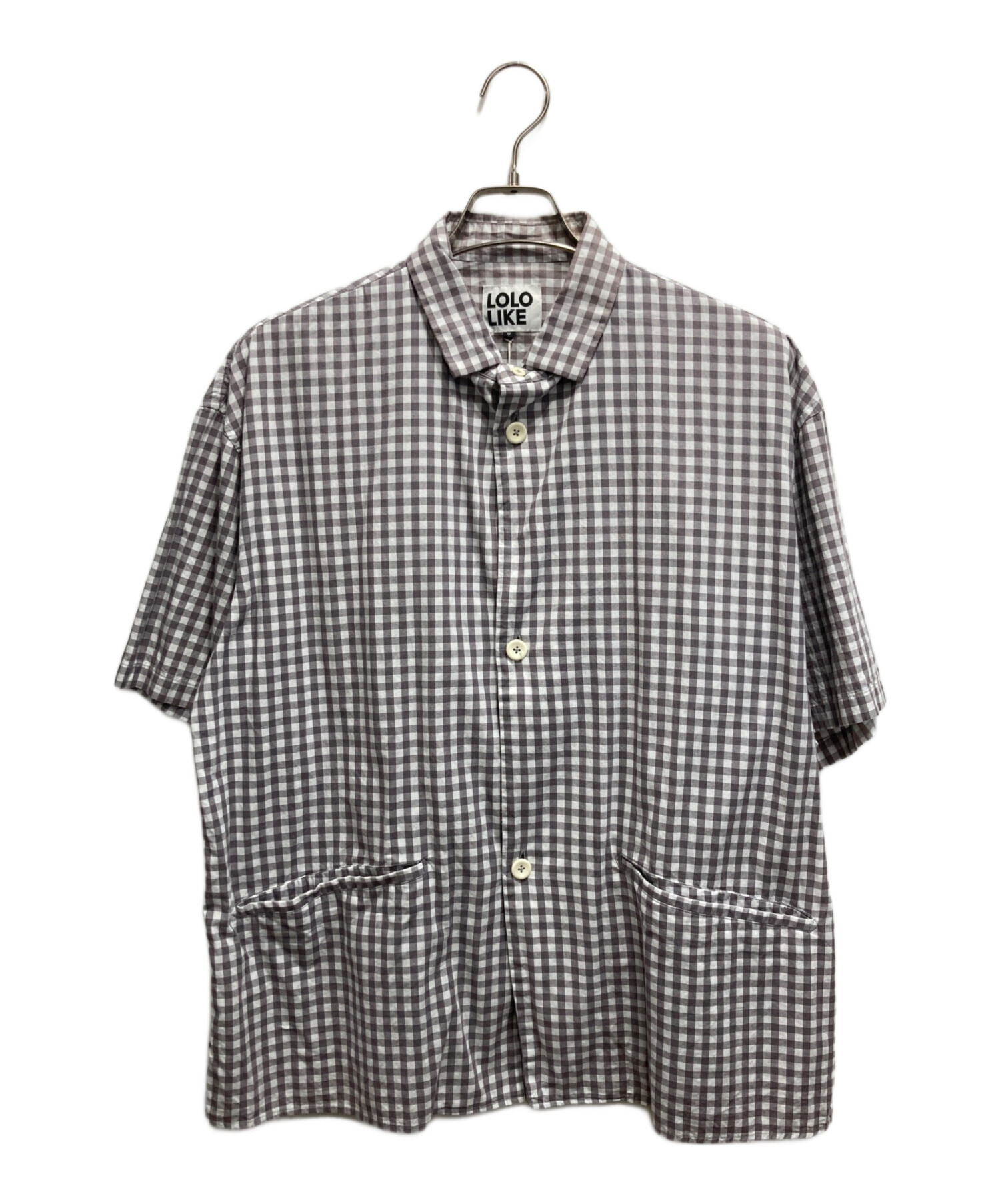 中古・古着通販】LOLO (ロロ) 片玉ポケットビックシャツ グレー