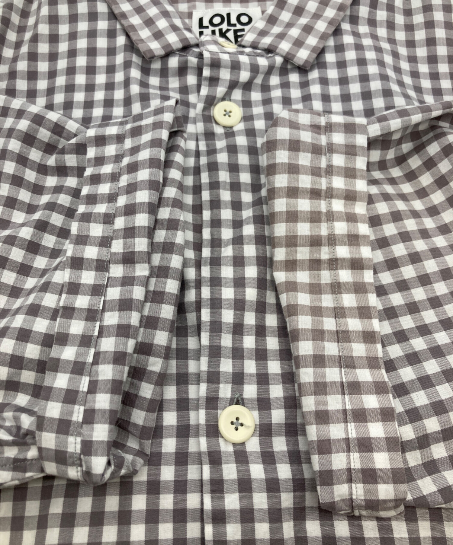 中古・古着通販】LOLO (ロロ) 片玉ポケットビックシャツ グレー