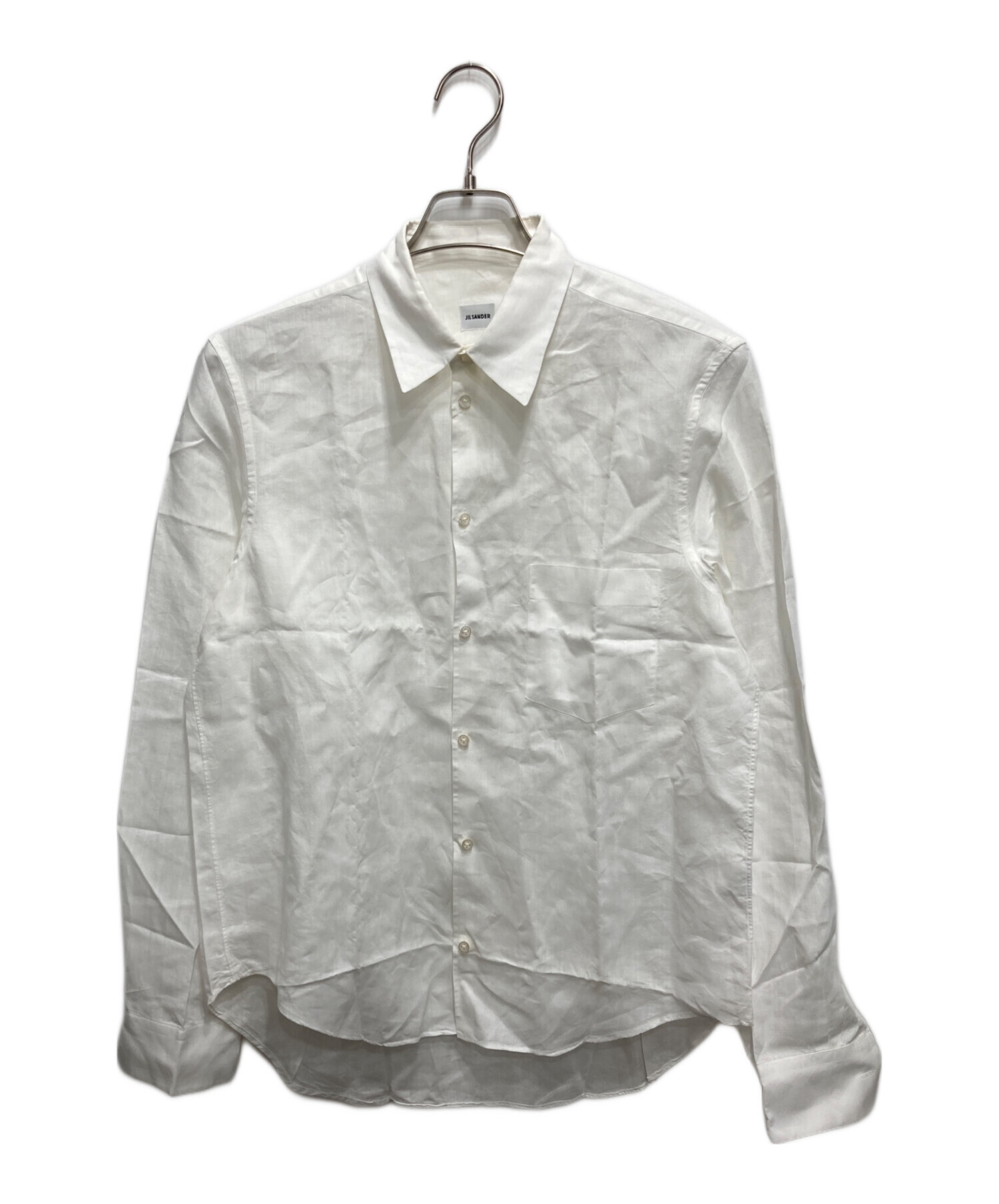 JIL SANDER ドレスシャツ ホワイト JIL SANDER ストレッチ コットンドレスシャツ オフホワイト