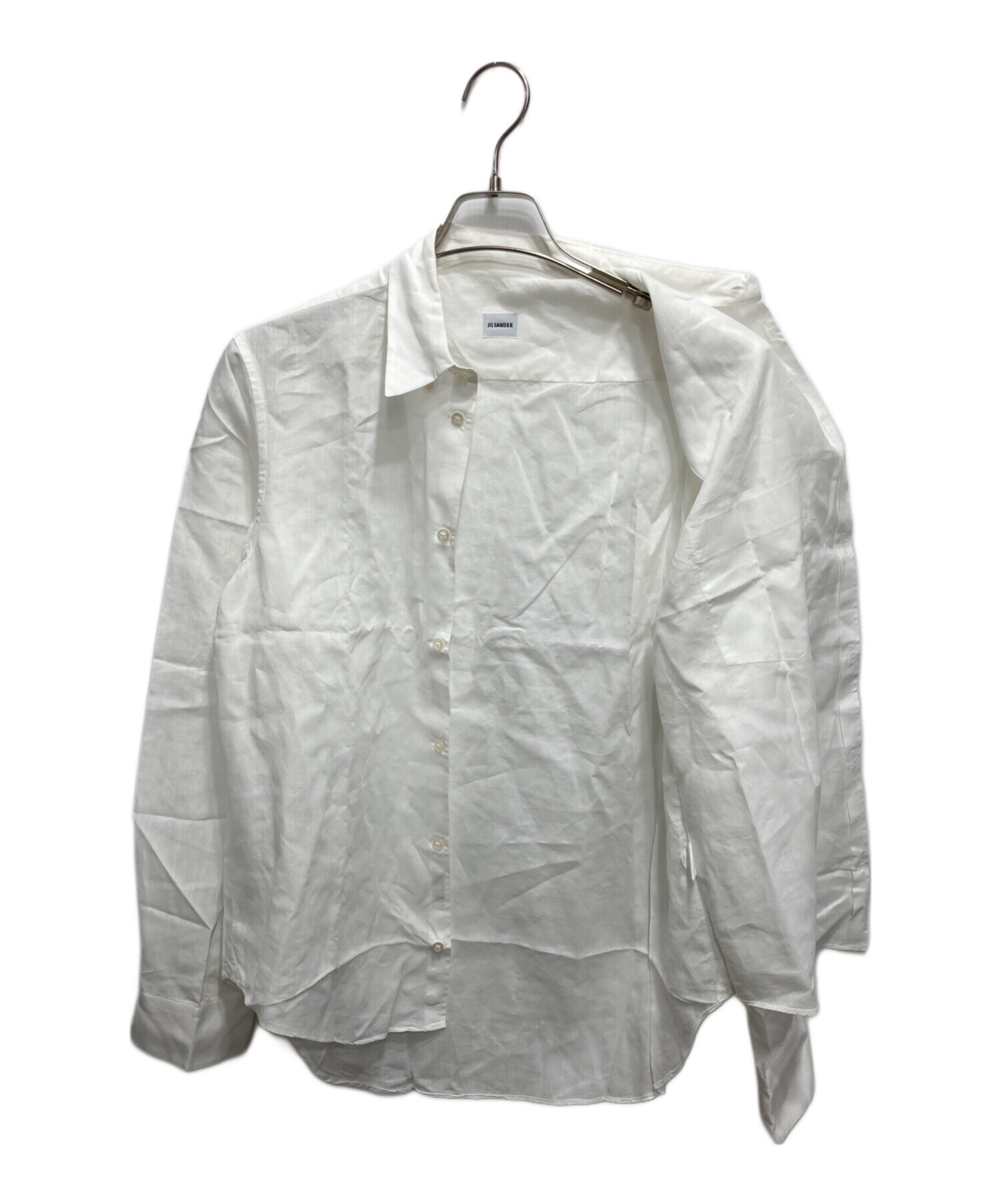 JIL SANDER ジルサンダー ドレスシャツ M 白 【古着】【中古】【送料無料】 中古・古着通販】JIL SANDER (ジルサンダー) ラミードレスシャツ