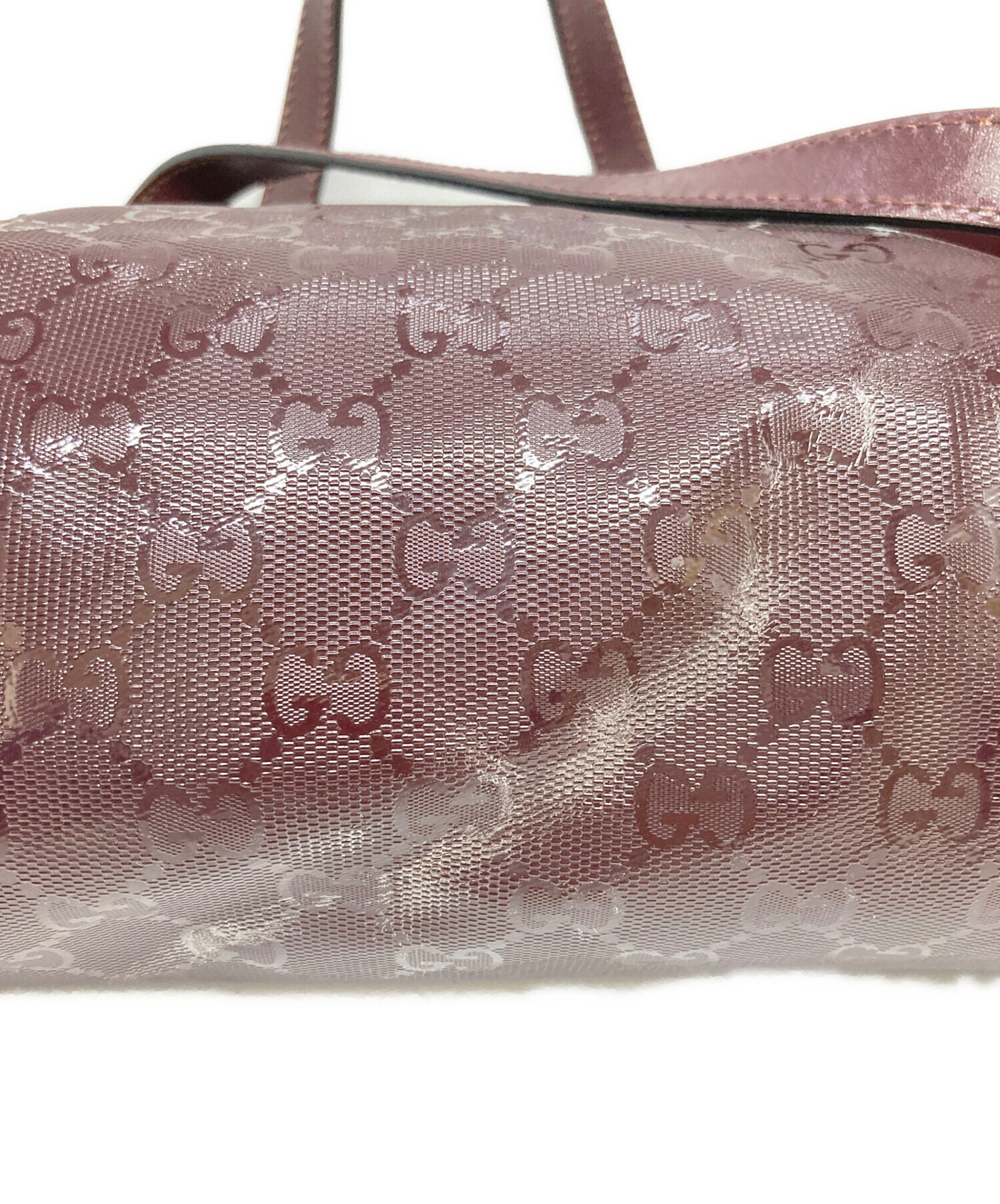 中古・古着通販】GUCCI (グッチ) GGインプリメトートバッグ エンジ
